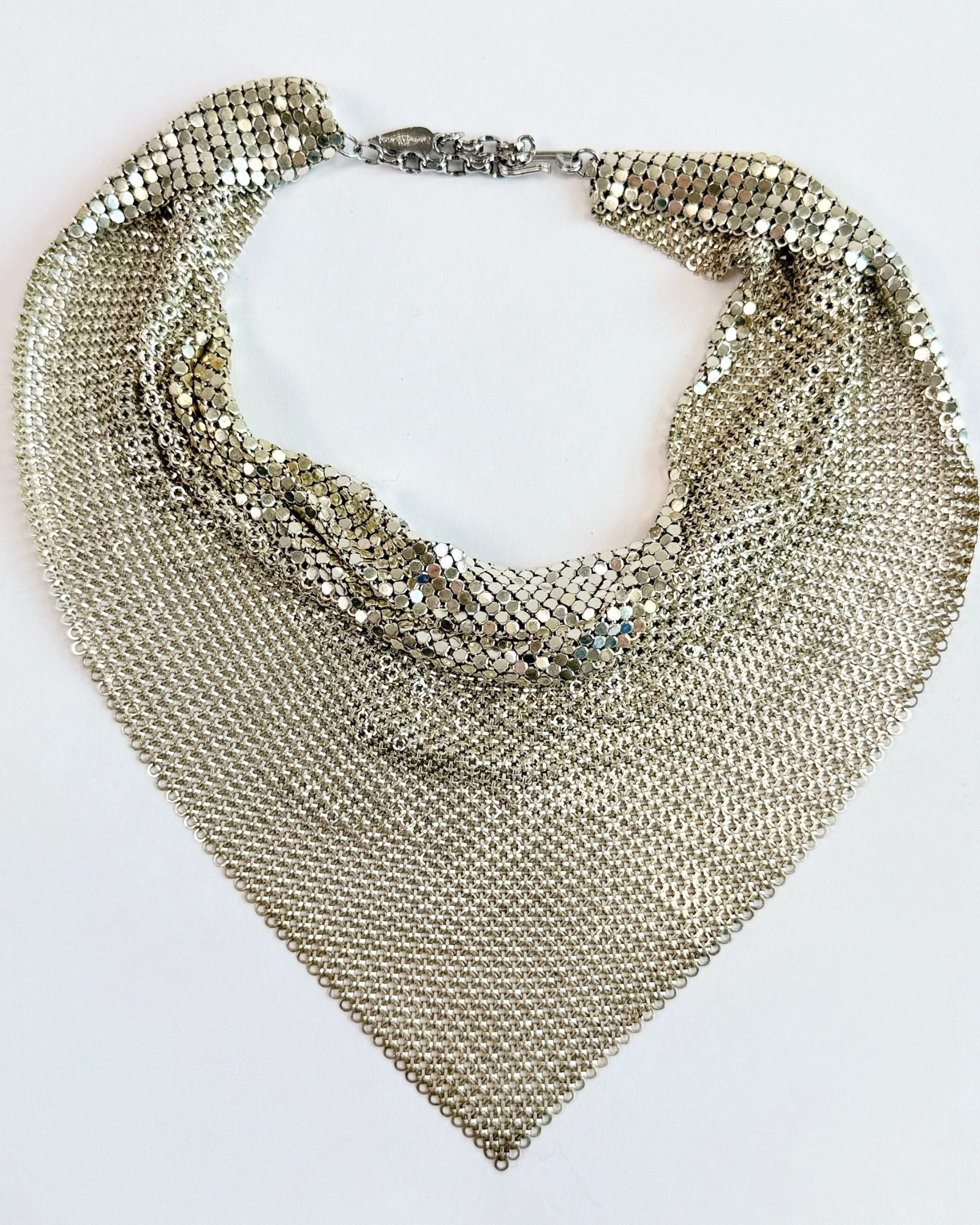 Whiting and Davis Silver Mesh Necklace