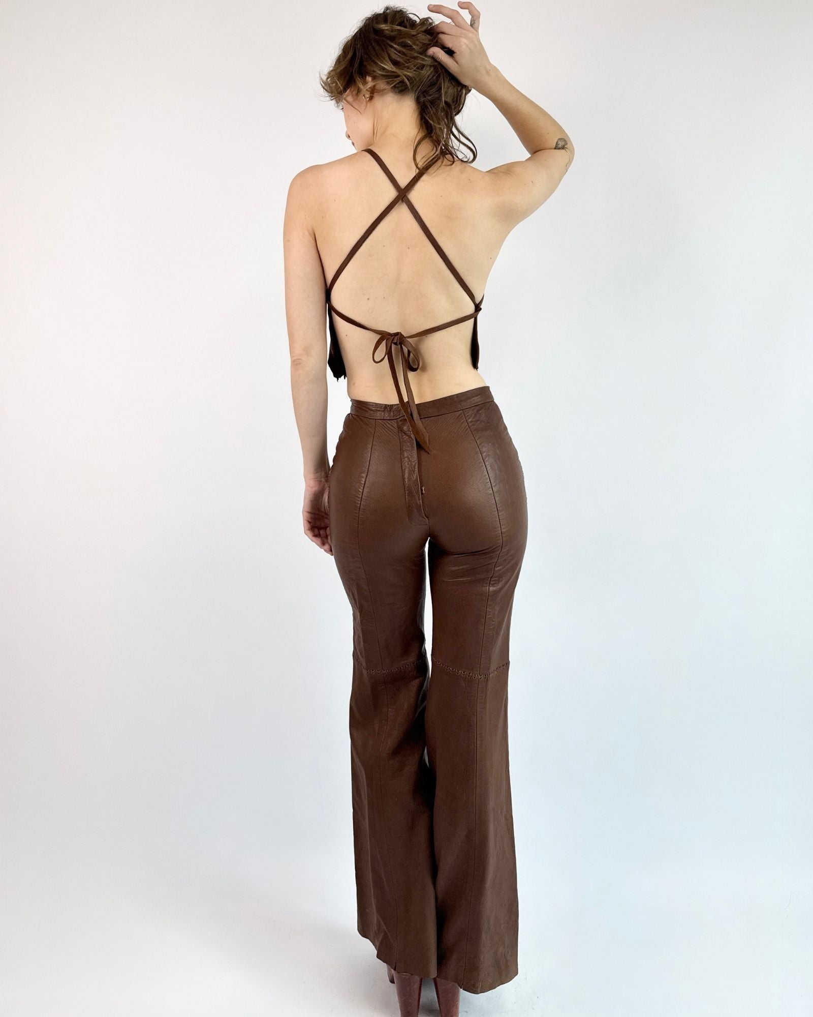 A Sweet Stroll Brown Buckskin Bell Bottoms