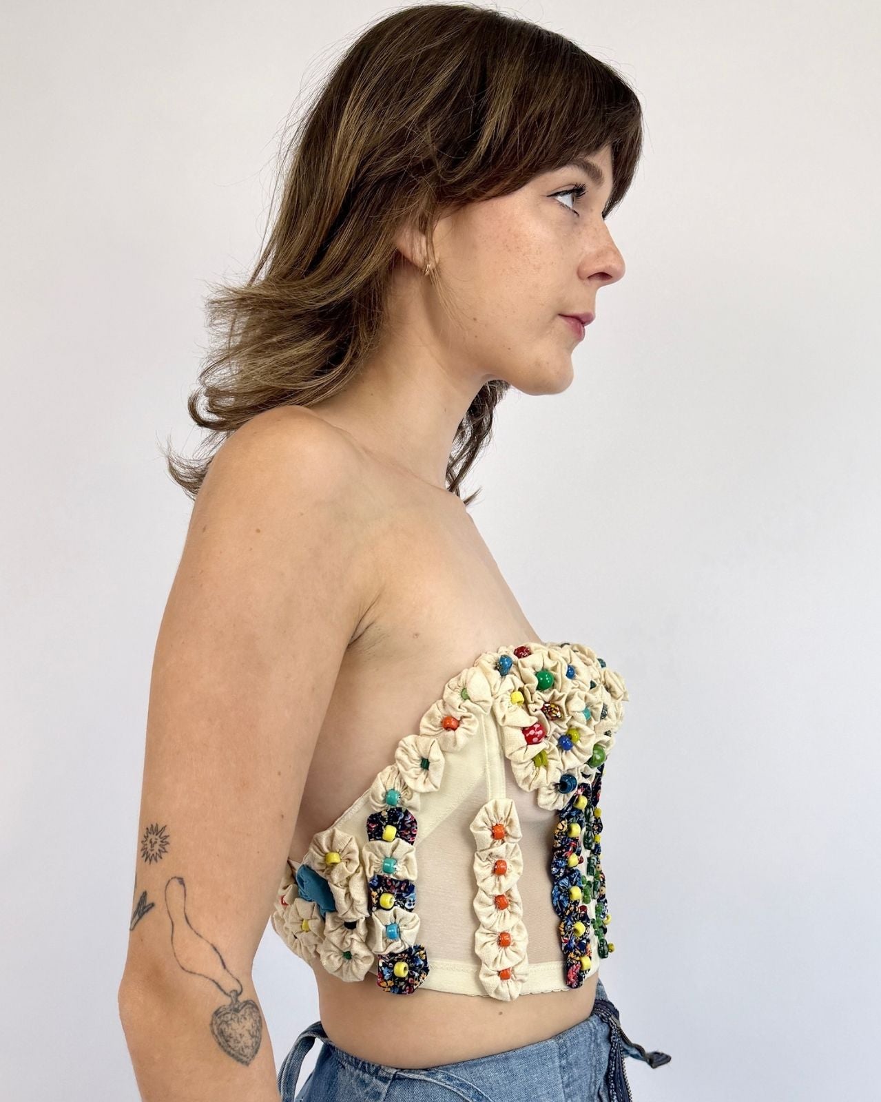 Rainbow Touch Beaded Bustier