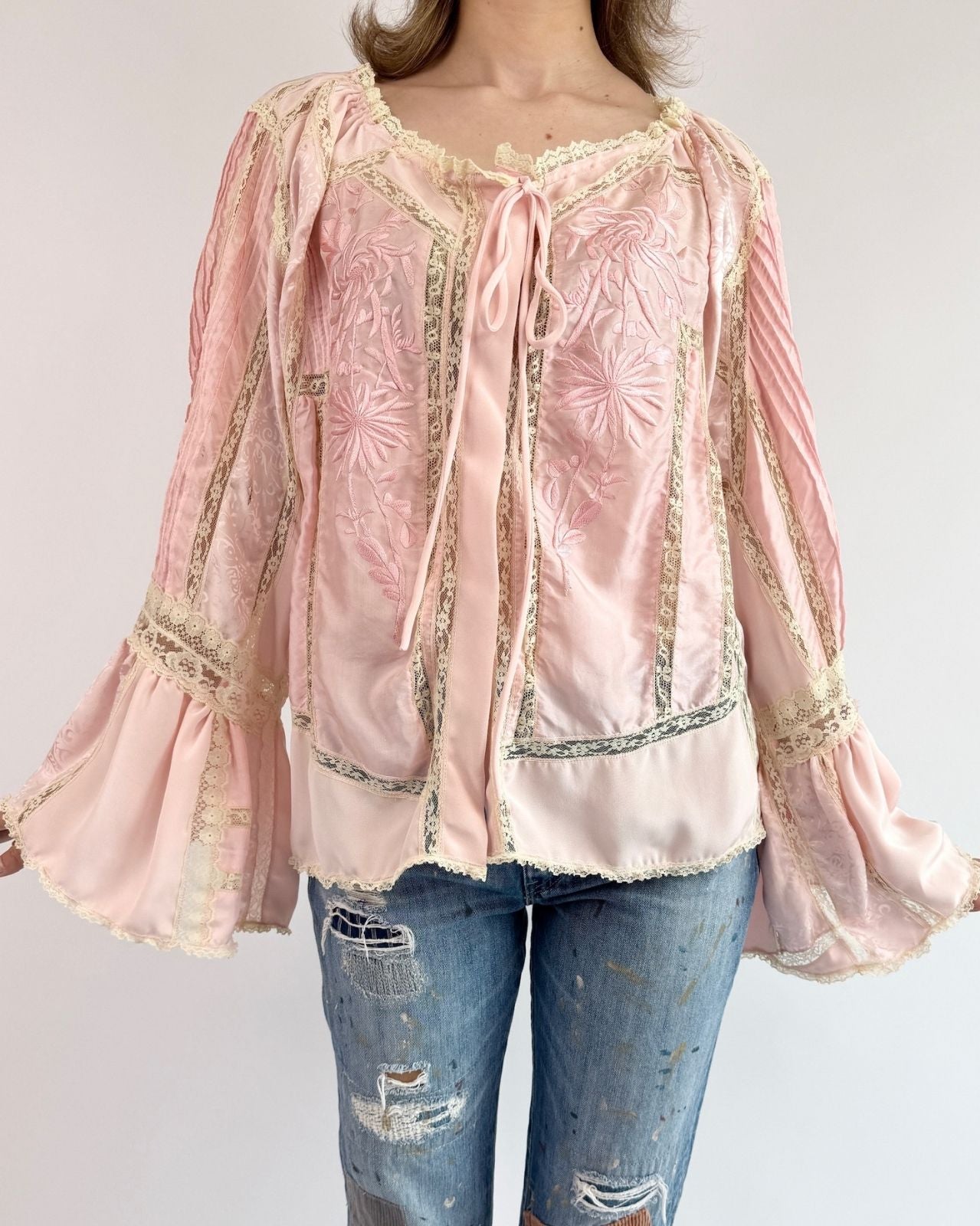 Loves Roses Embroidered Bed Jacket