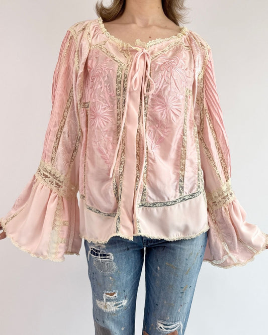 Loves Roses Embroidered Bed Jacket