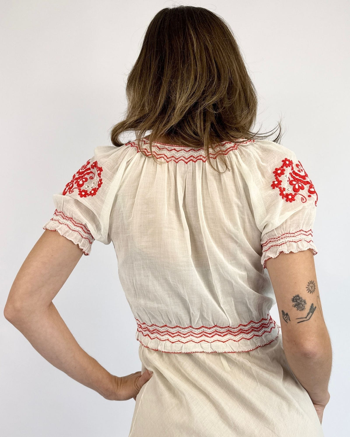 1930s Fairy Fables Cotton Embroidered Blouse