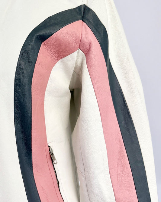 Pink & White Moto Mami Jacket