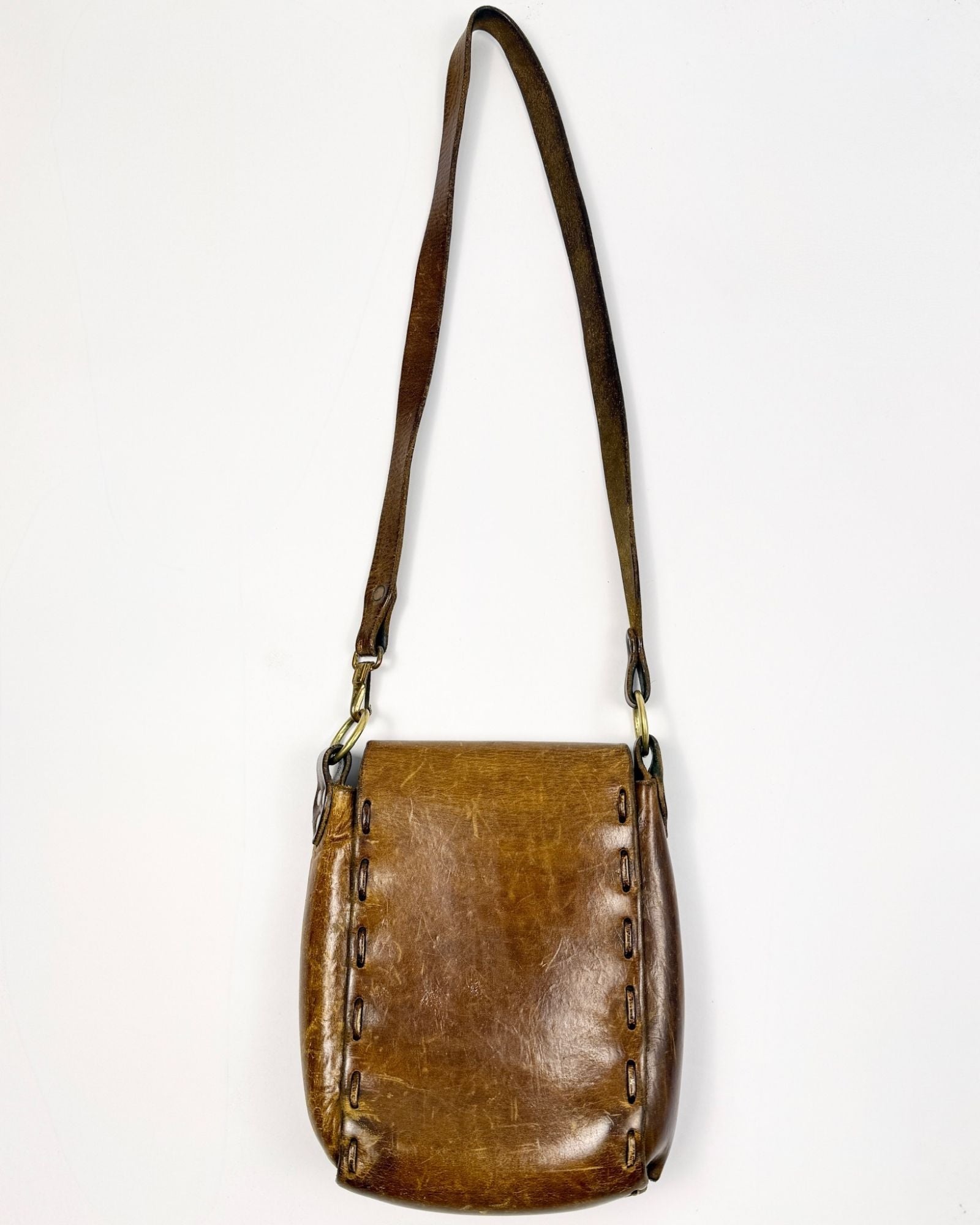 60s Travel Onward Leather Crossbody Bag