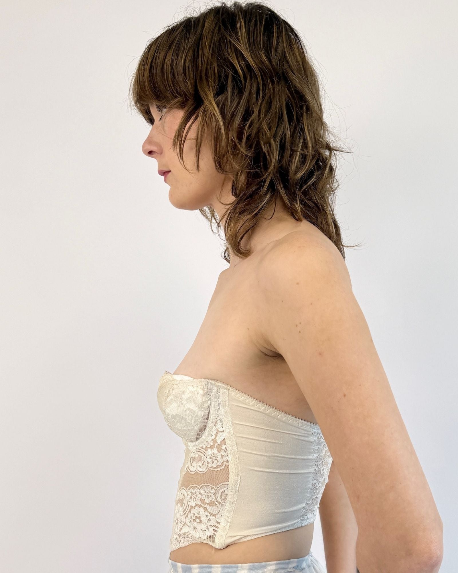 Christian Dior White Lace Bustier