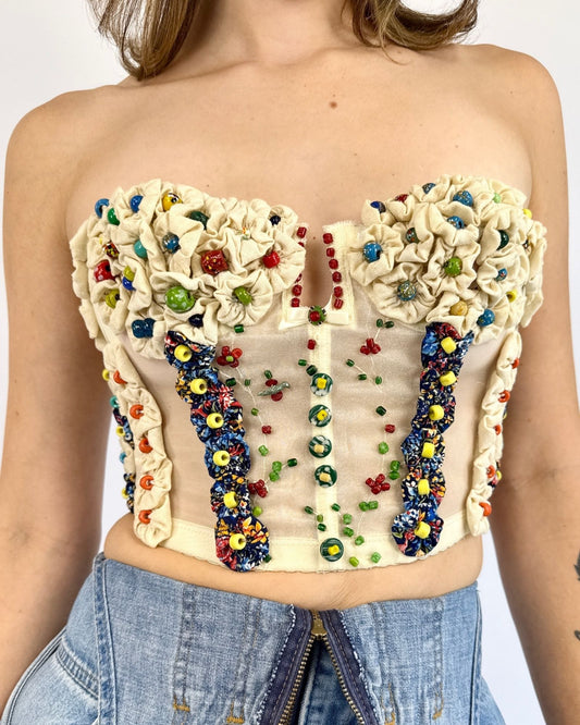 Rainbow Touch Beaded Bustier