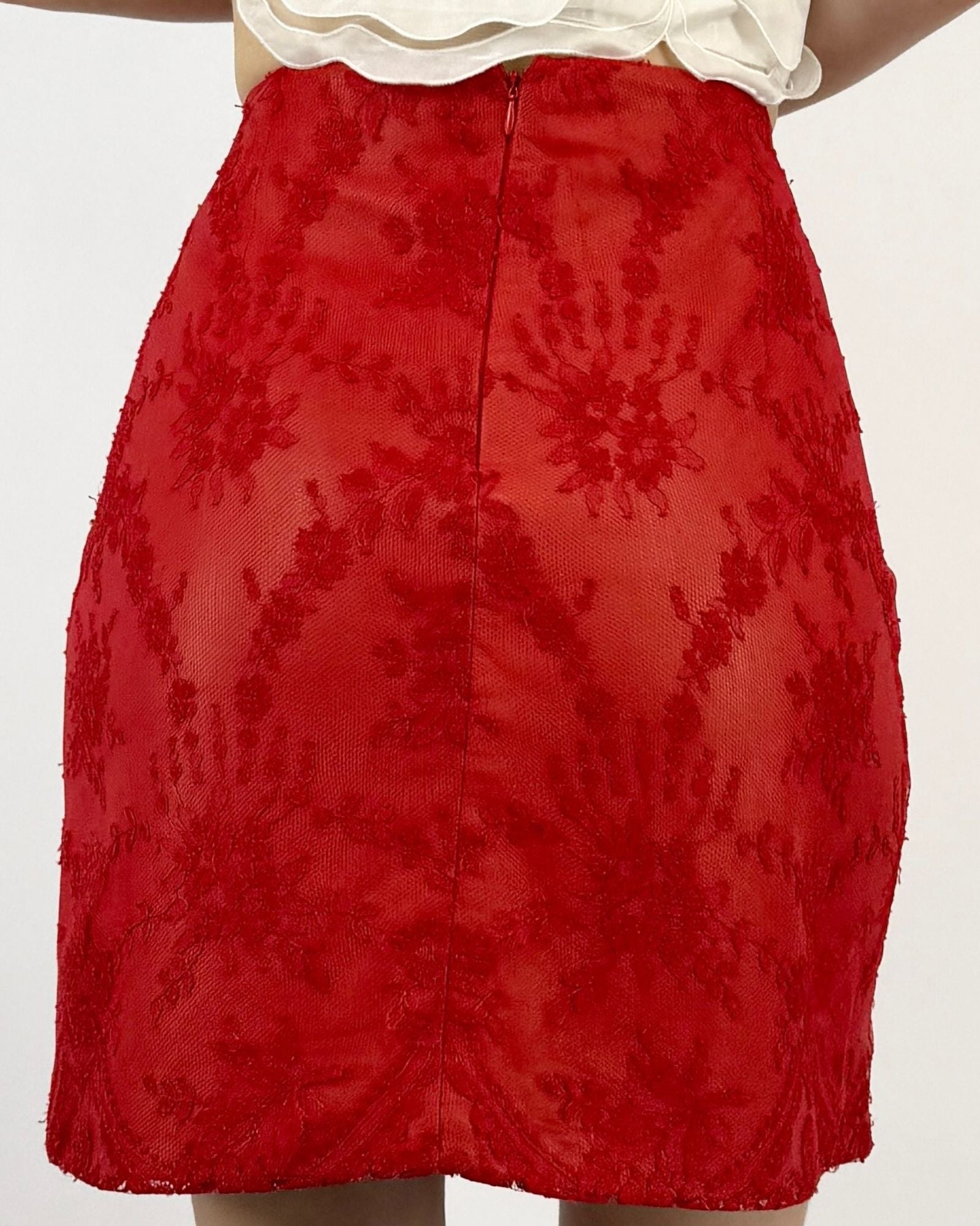 Versace Sonnets From Cupid Lace Skirt