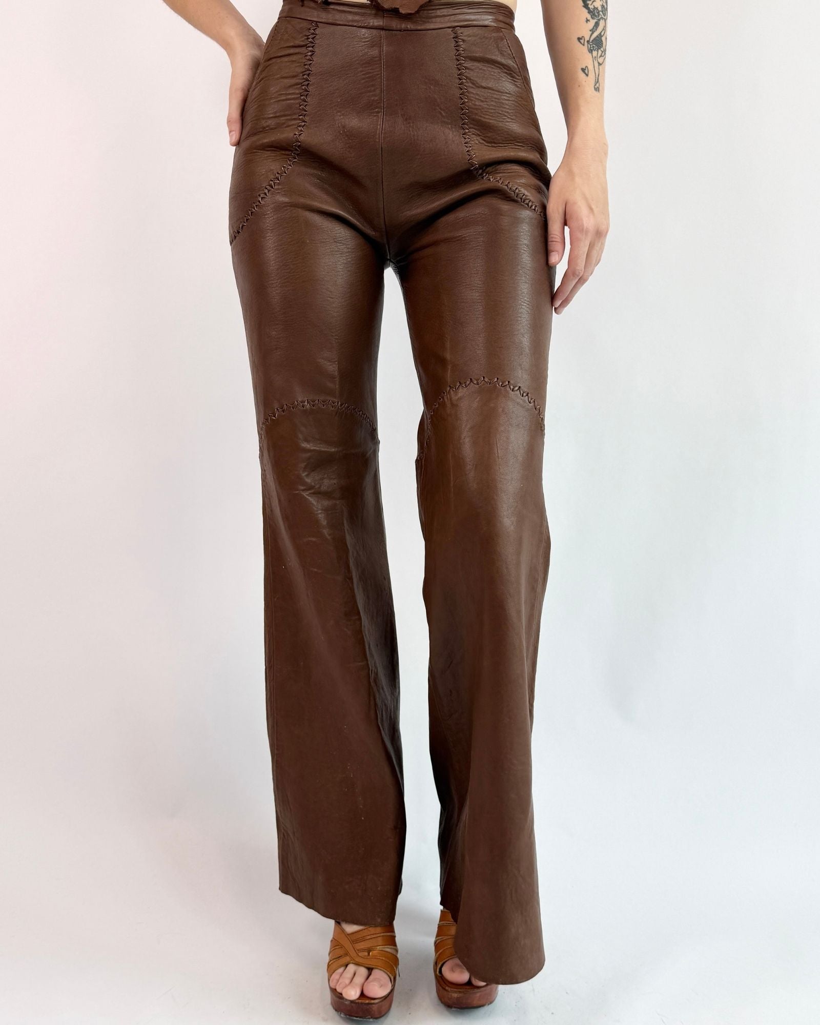 A Sweet Stroll Brown Buckskin Bell Bottoms
