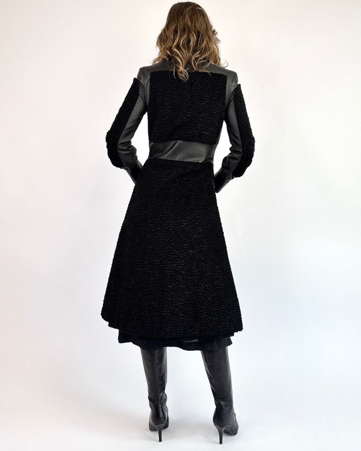 Soft Shadows Curly Lamb Trench Coat