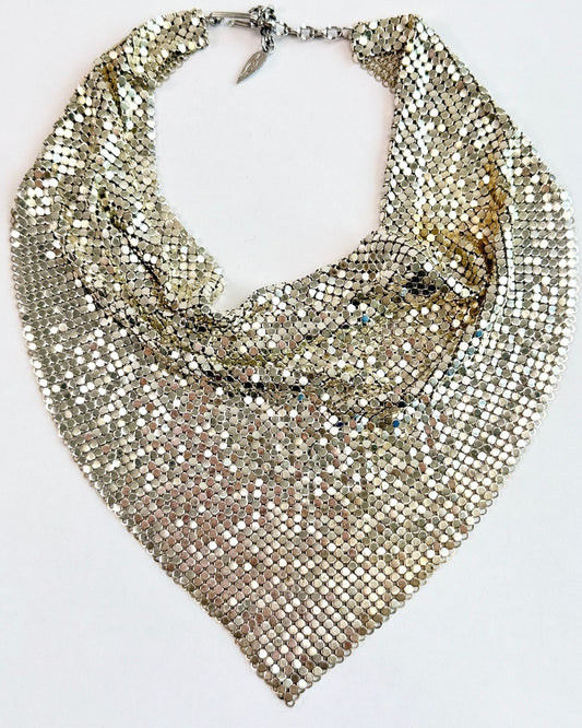 Whiting and Davis Silver Mesh Necklace
