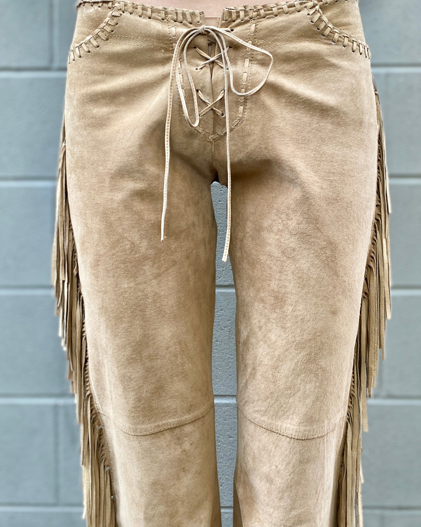 Arden B Suede Fringe Pants