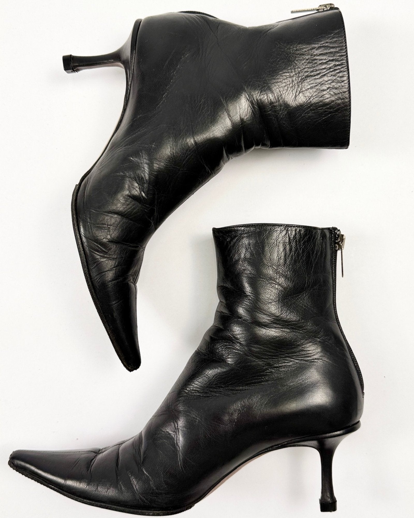 Jimmy Choo Black Leather Ankle Boots