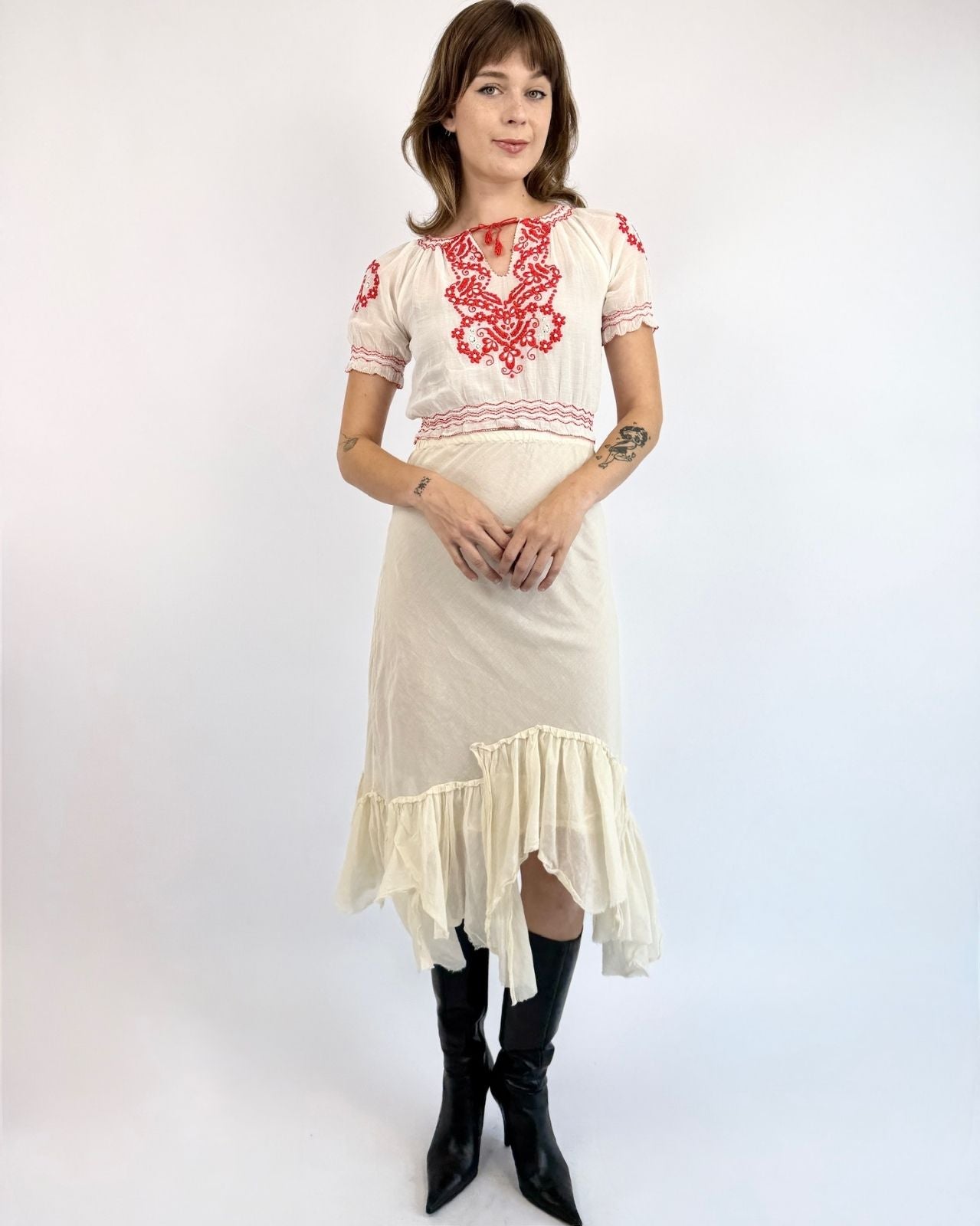 1930s Fairy Fables Cotton Embroidered Blouse