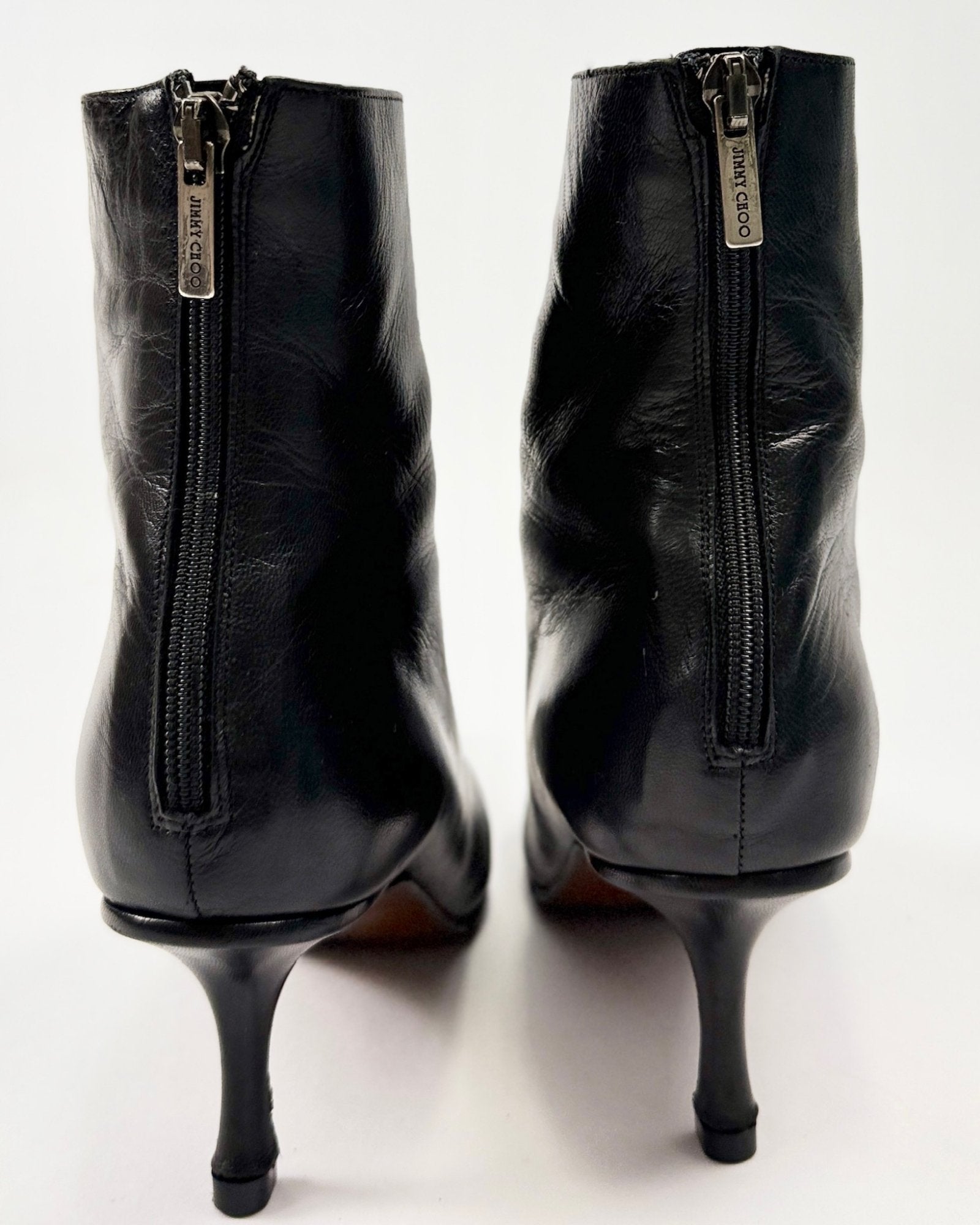 Jimmy Choo Black Leather Ankle Boots