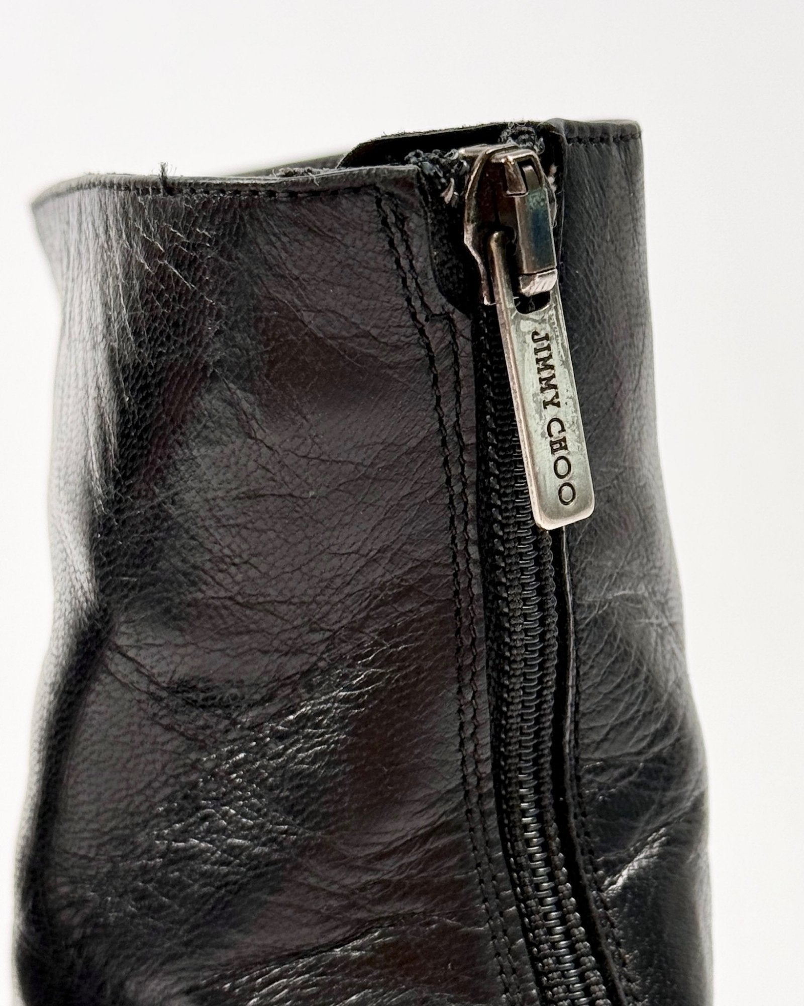 Jimmy Choo Black Leather Ankle Boots