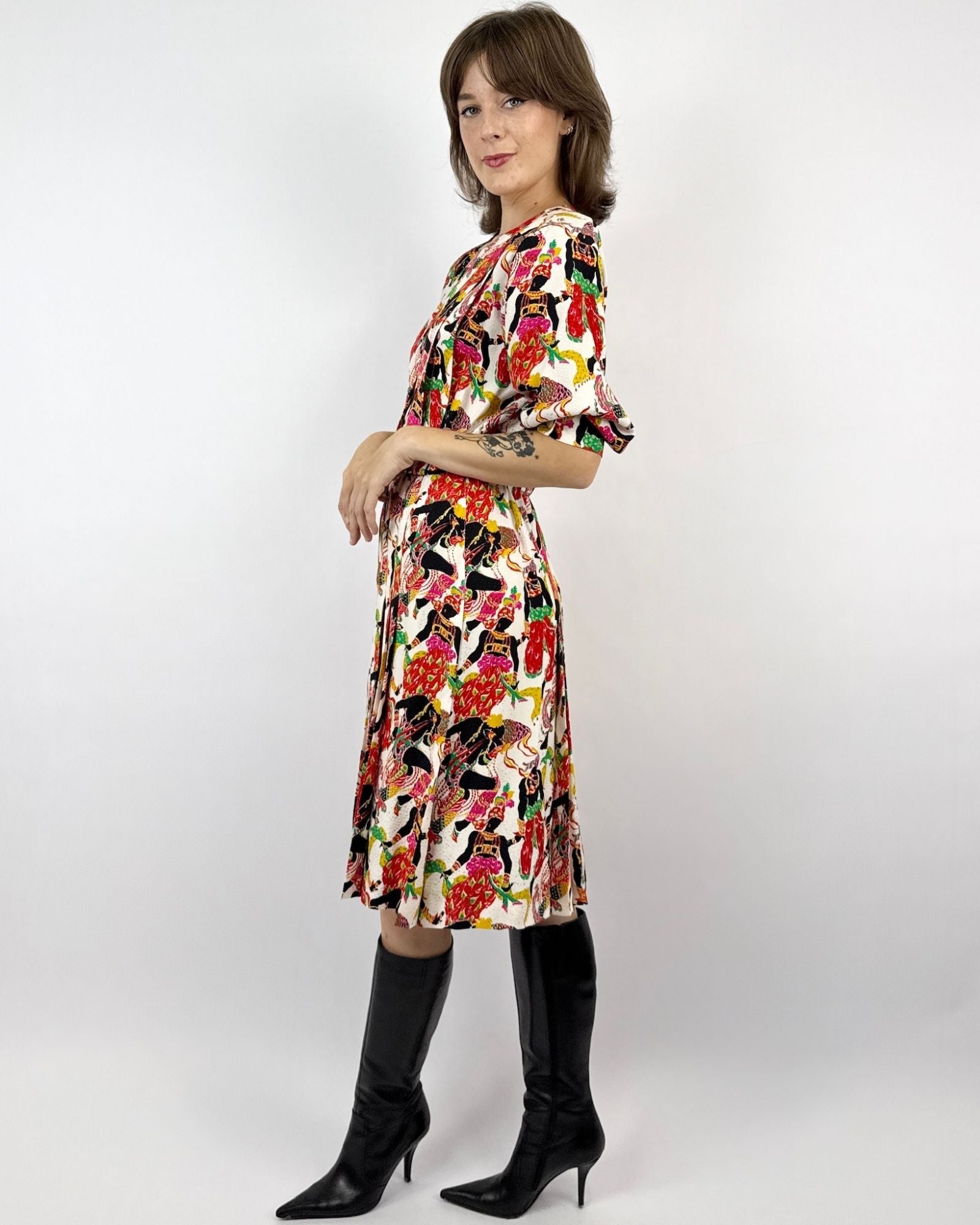 YSL Leon Bakst Silk Secretary Dress