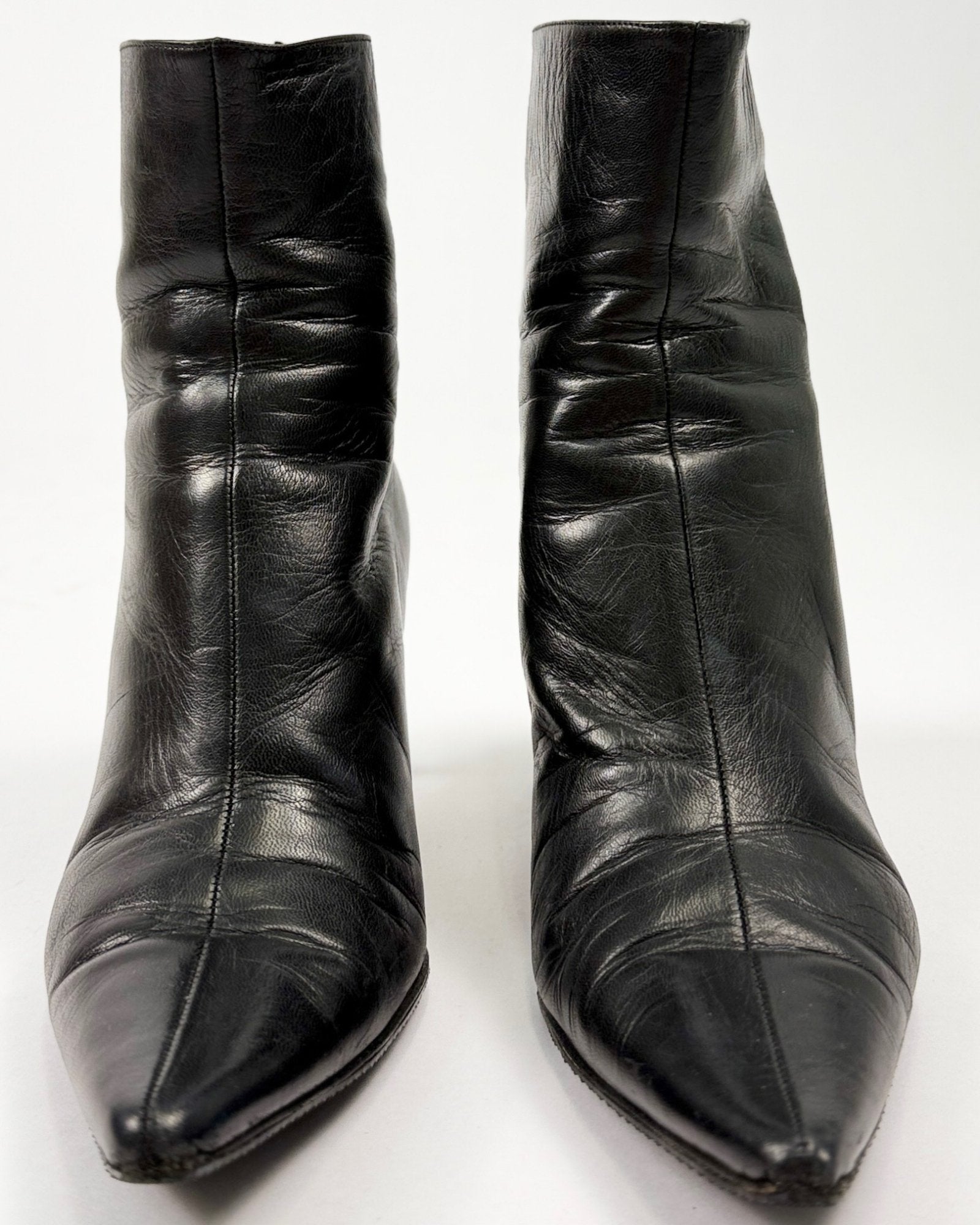 Jimmy Choo Black Leather Ankle Boots