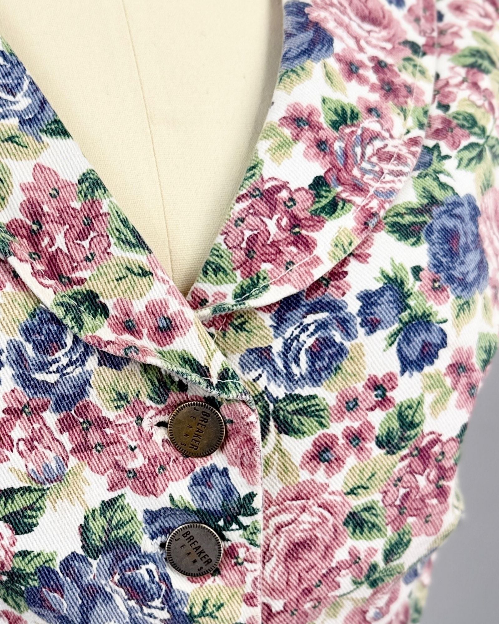 90s Floral Denim Top
