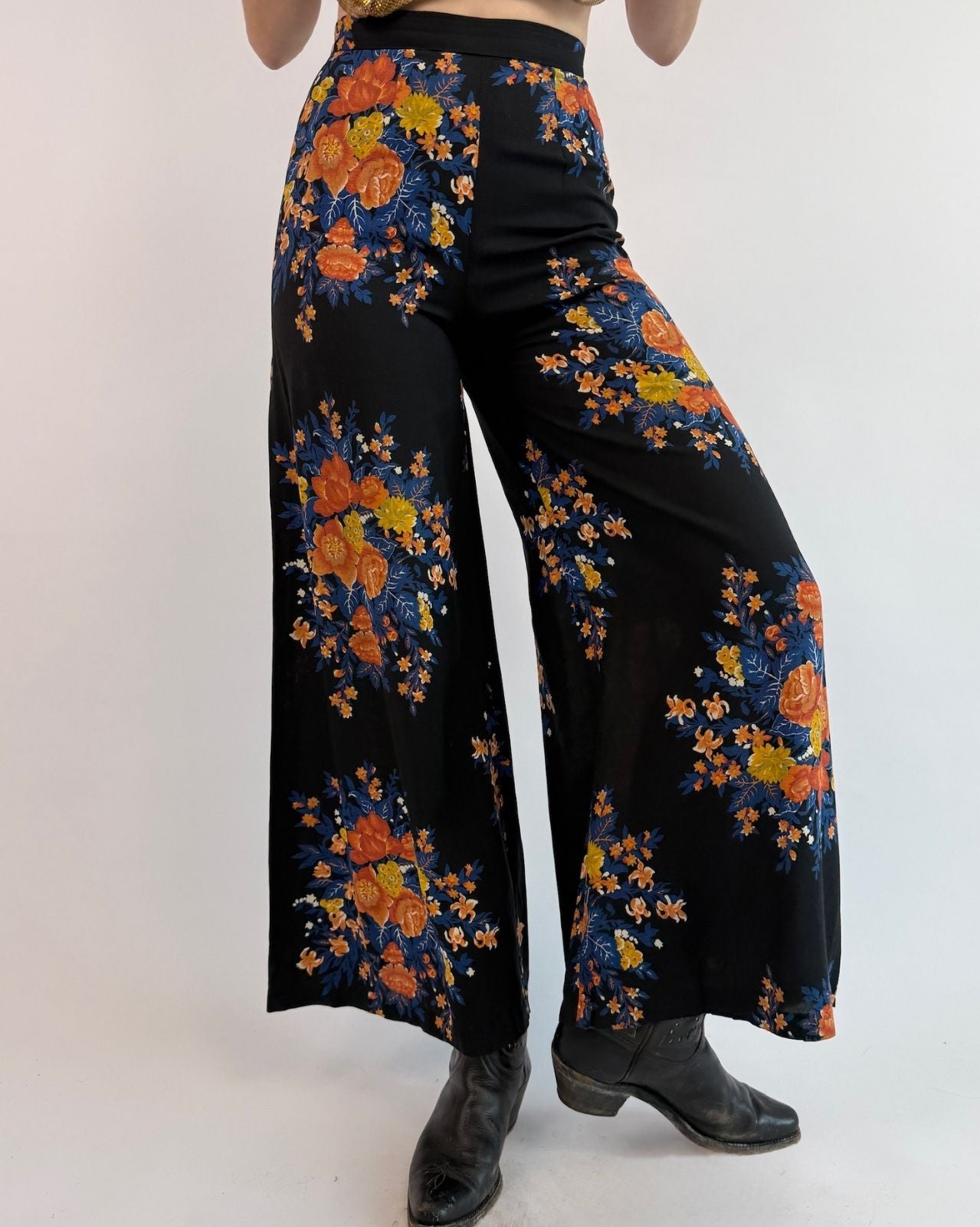 70s Sleeping Garden Palazzo Pants