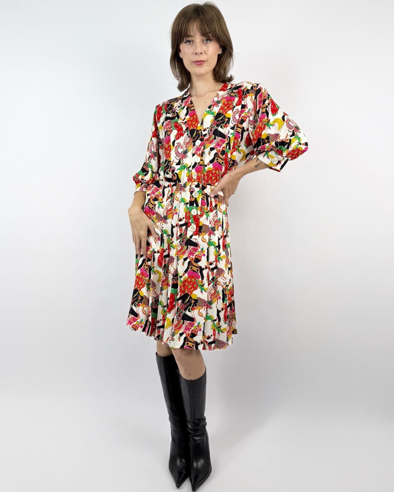 YSL Leon Bakst Silk Secretary Dress