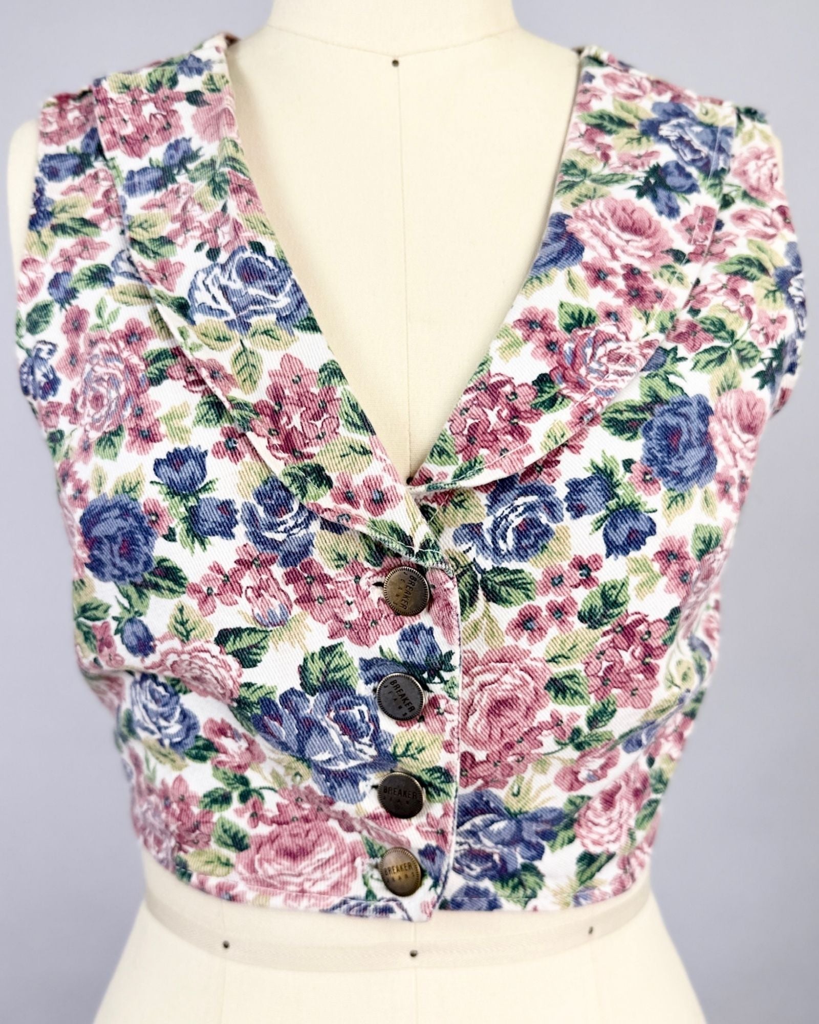 90s Floral Denim Top