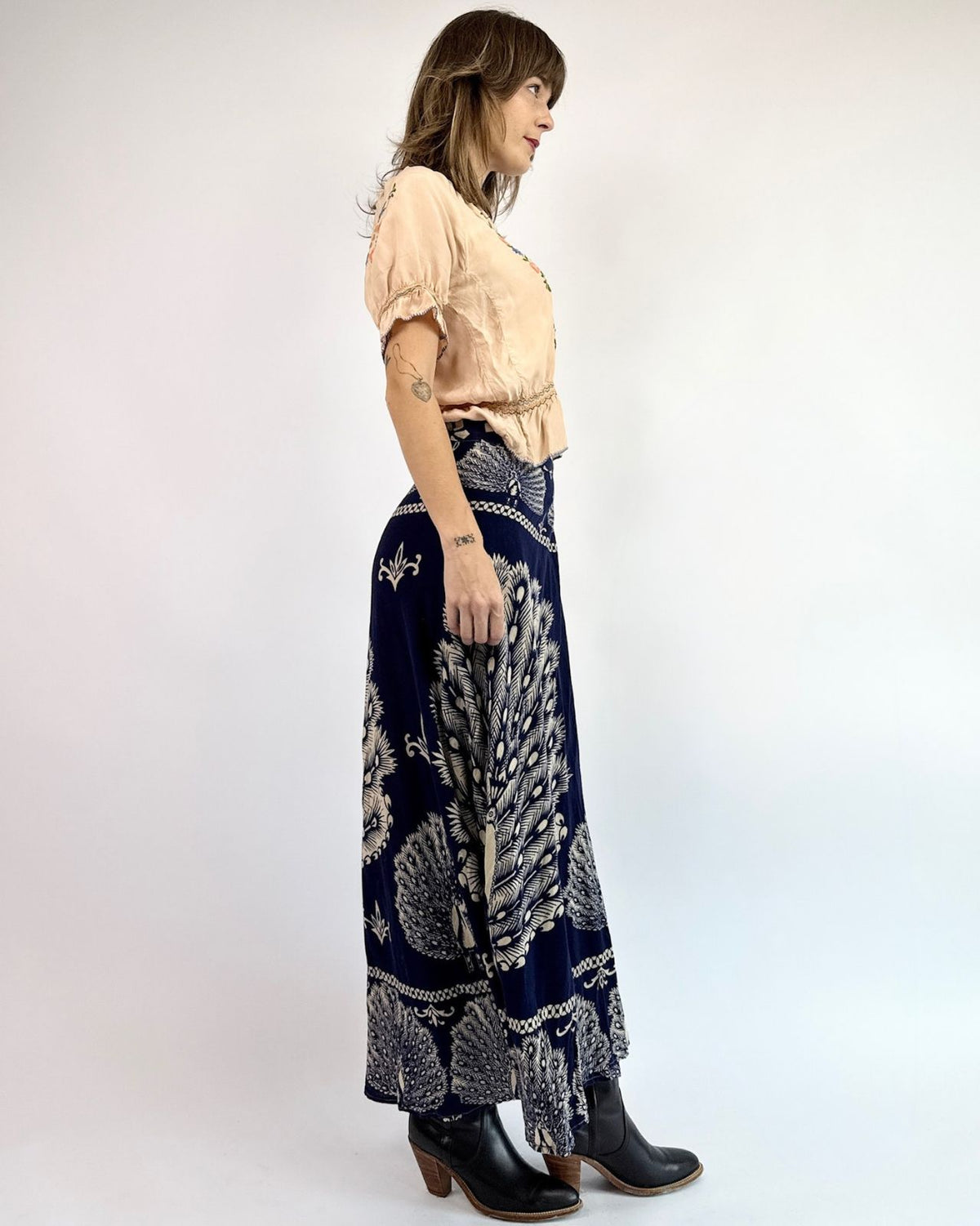 Walk The Walk Peacock Wrap Skirt