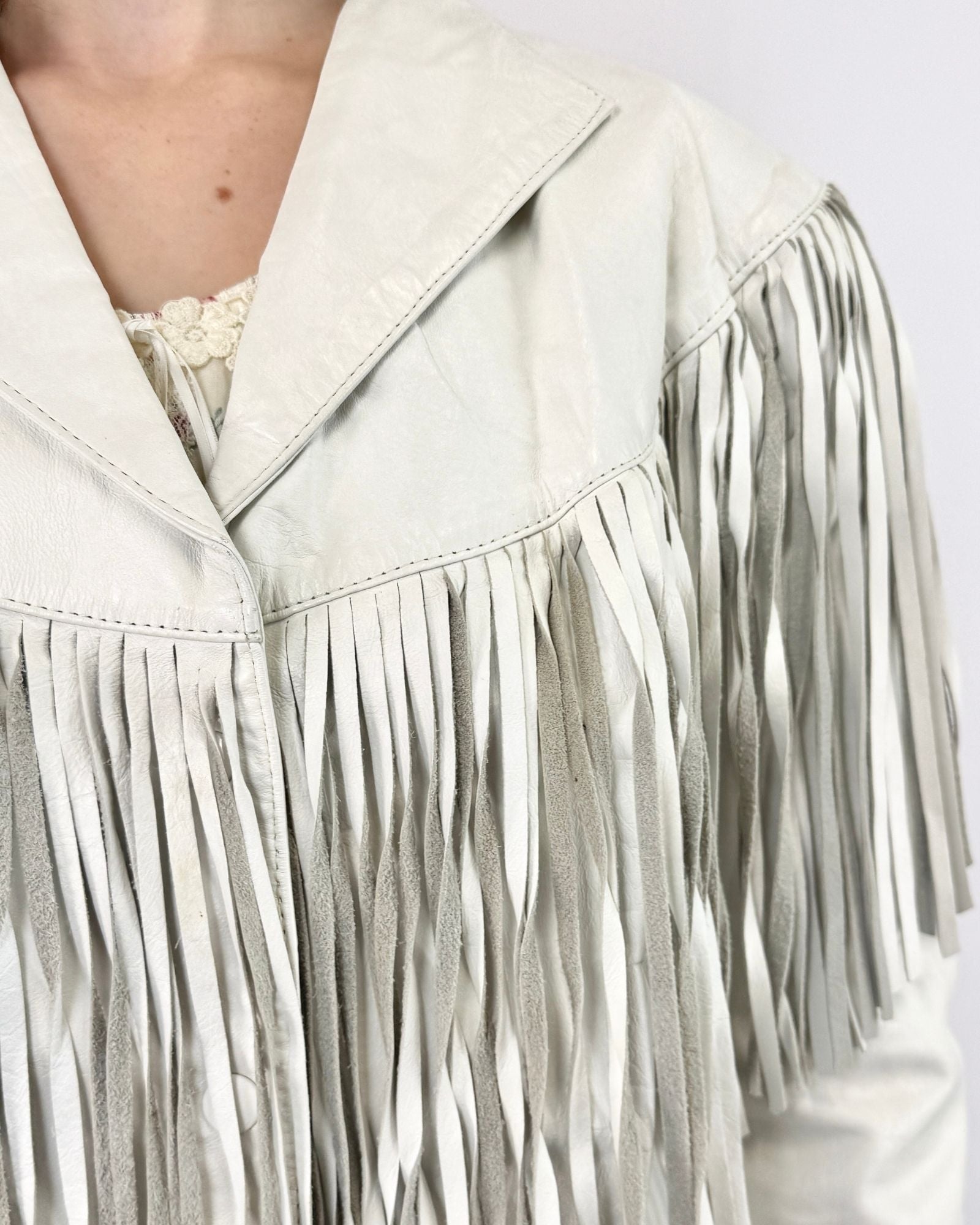 Sloan Peterson White Fringe Jacket