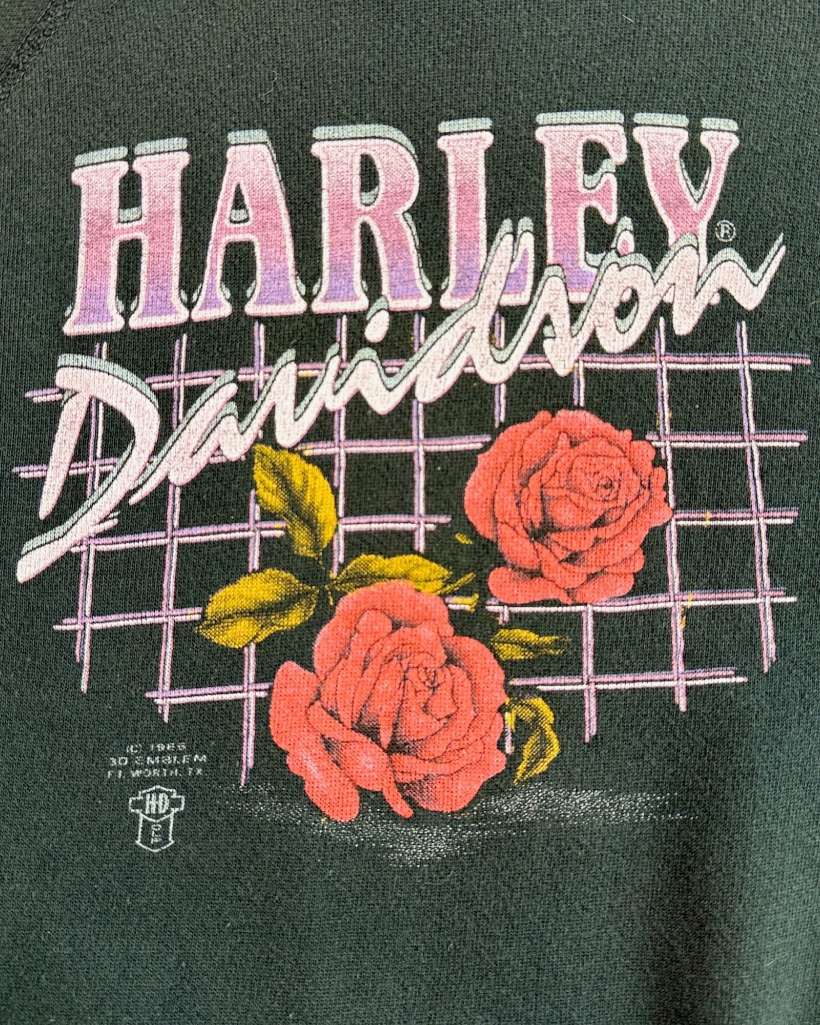 80s Harley Davidson Rose Sweatshirt