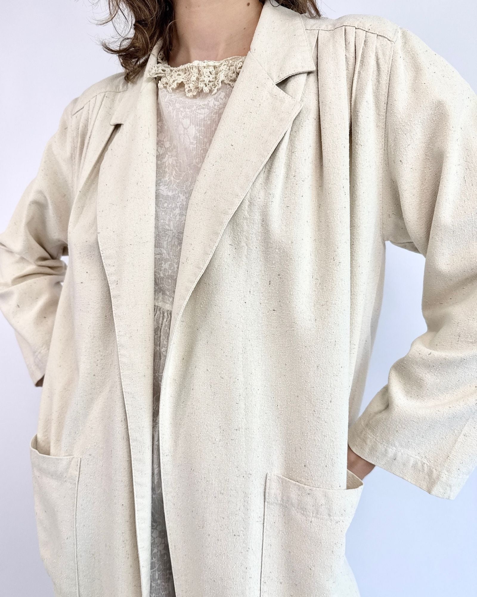 Hint of Vanilla Draped Duster