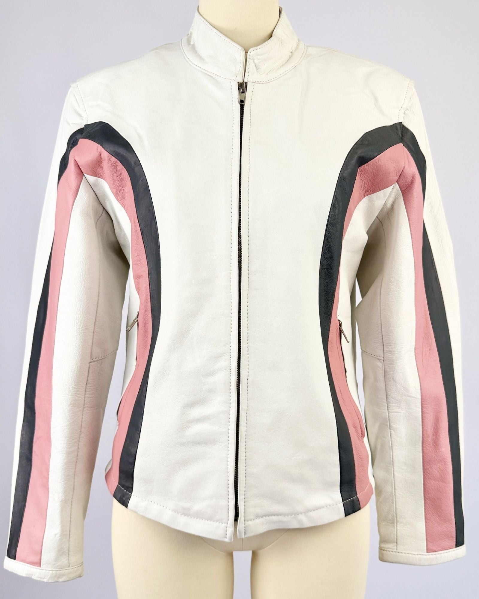 Pink & White Moto Mami Jacket