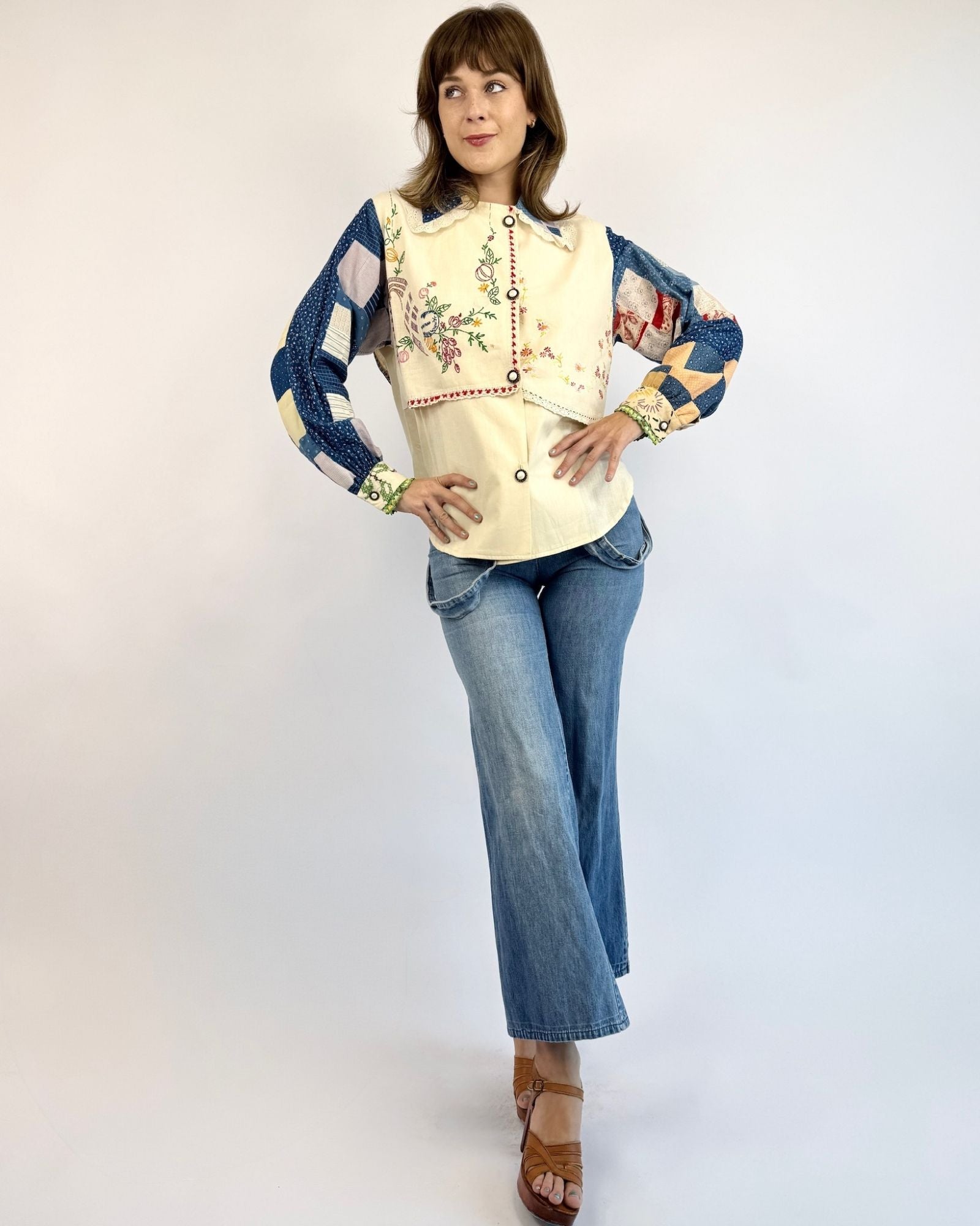 From The Garden Embroidered Quilt Blouse