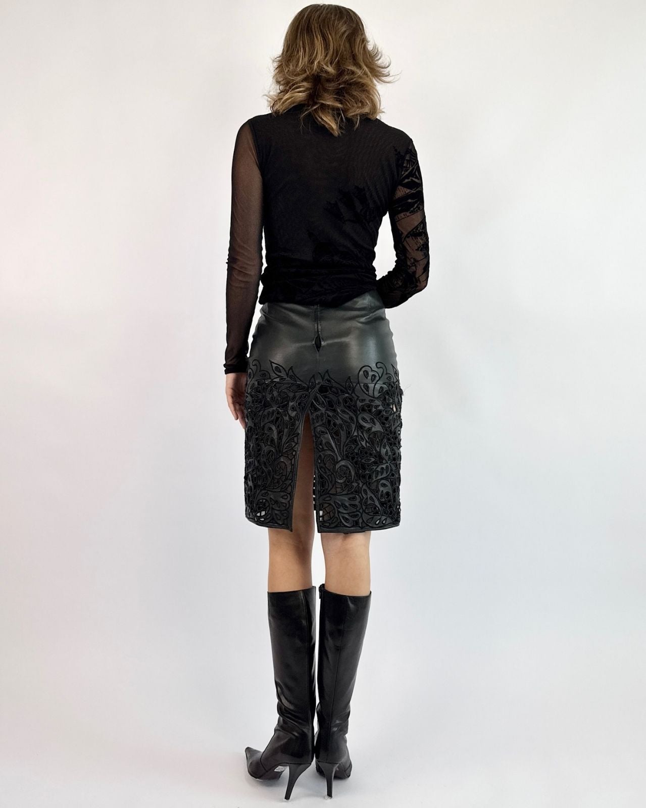 Valentino Make The Cut Leather Skirt