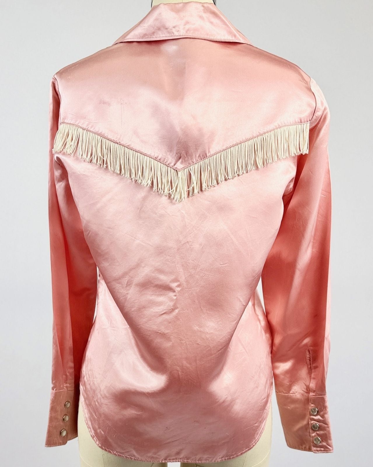 Pink Fringe Pearl Snap