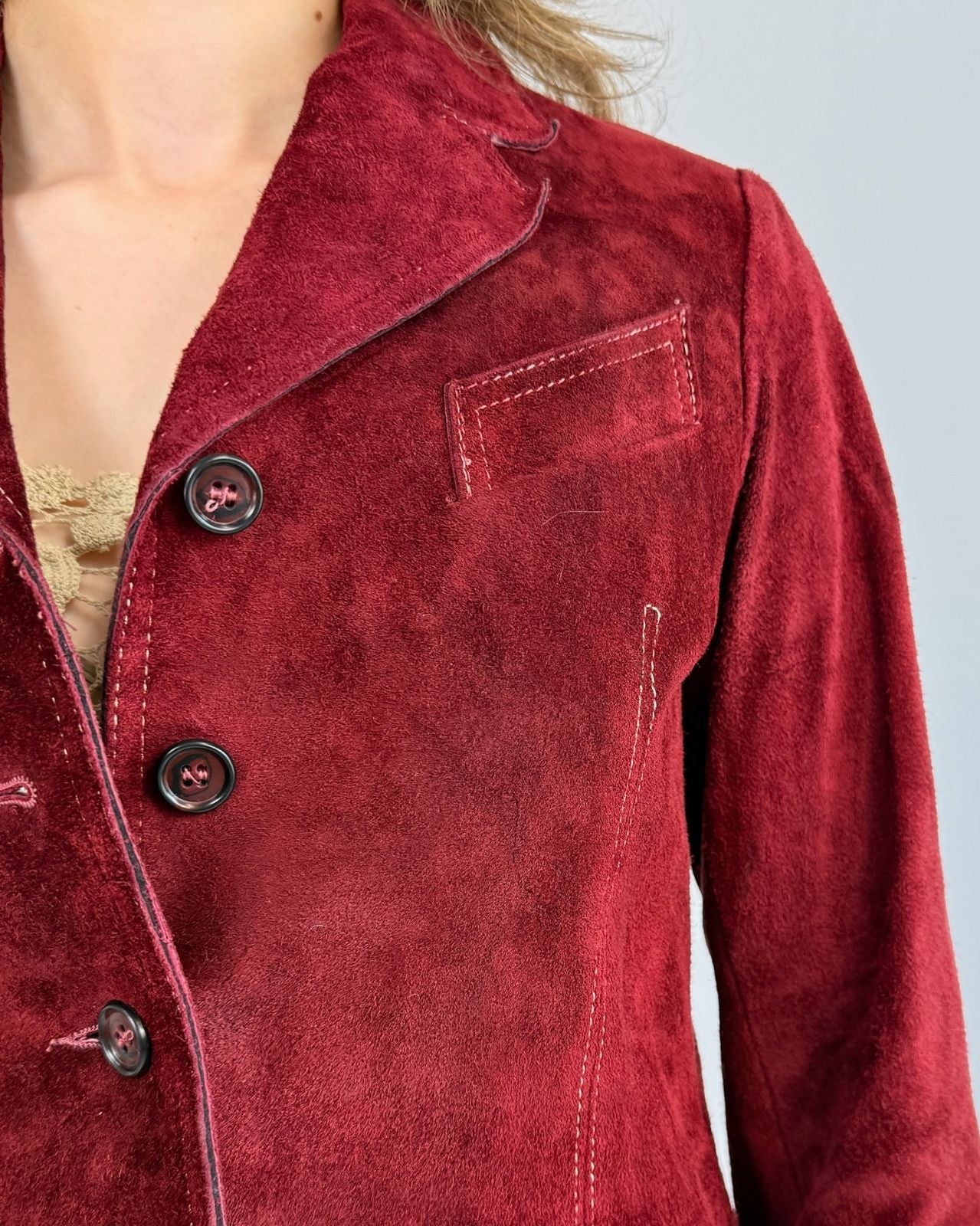 Anne Klein Merlot Suede Jacket