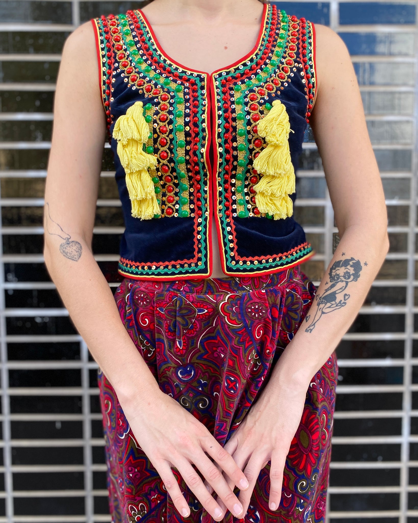 Polish Velvet Folk Art Vest