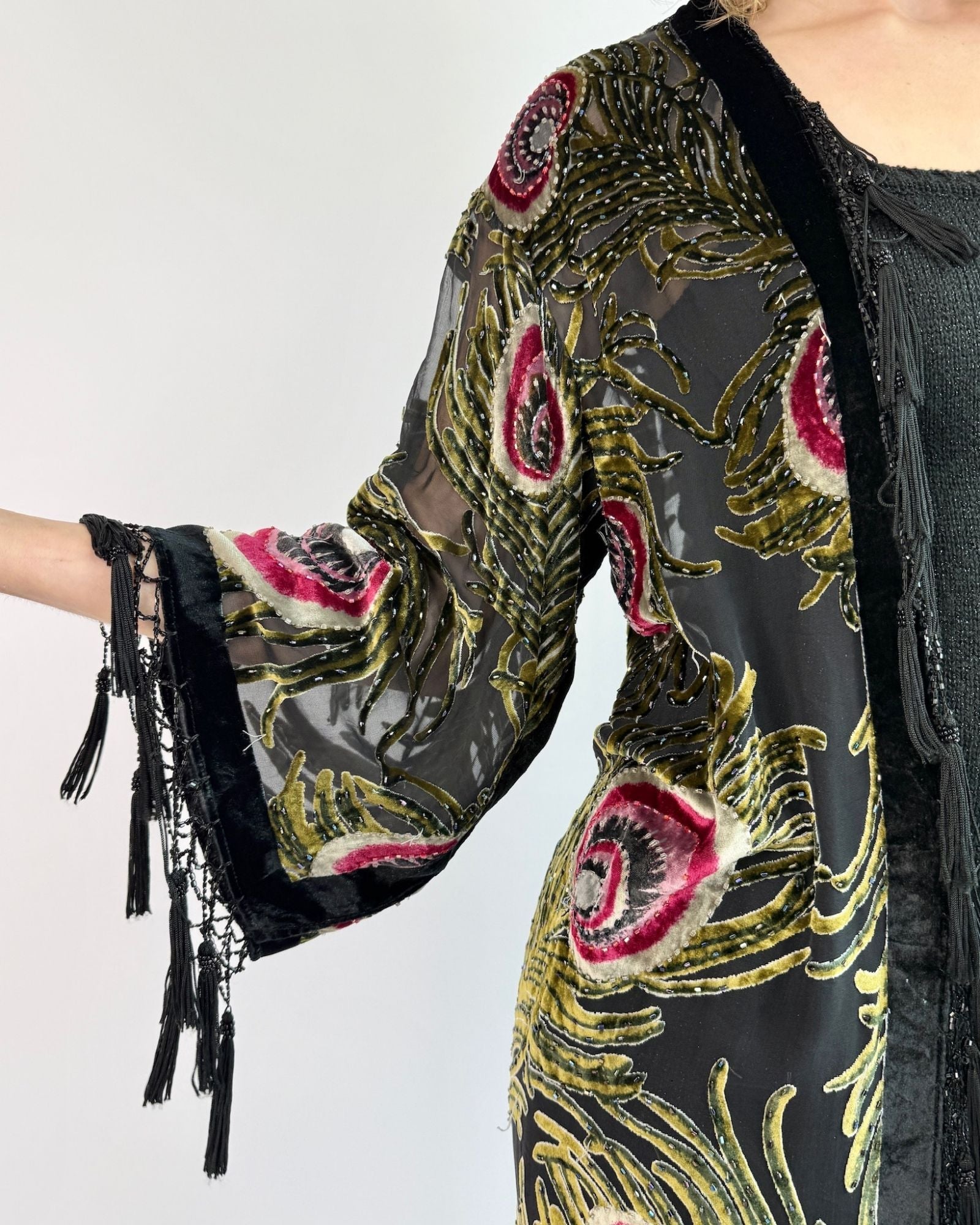 Fly High Peacock Burnout Robe