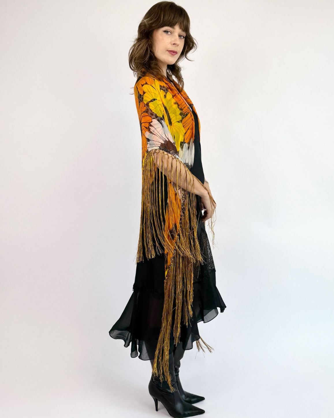 Daisy Lane Chiffon Fringe Shawl