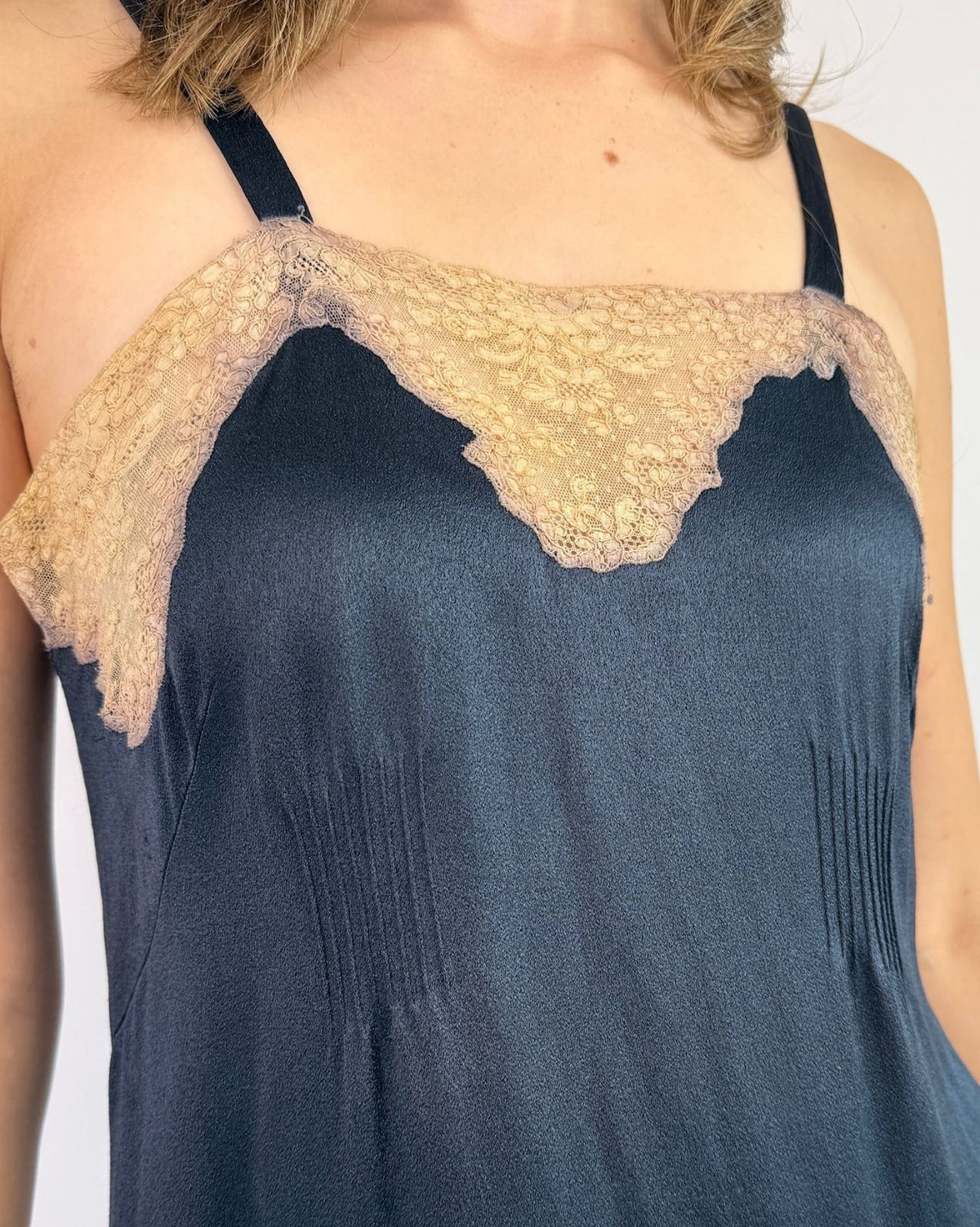 1930s Dive Deep Indigo Slip Dress