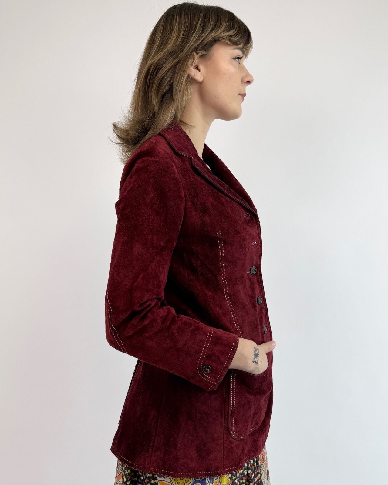 Anne Klein Merlot Suede Jacket