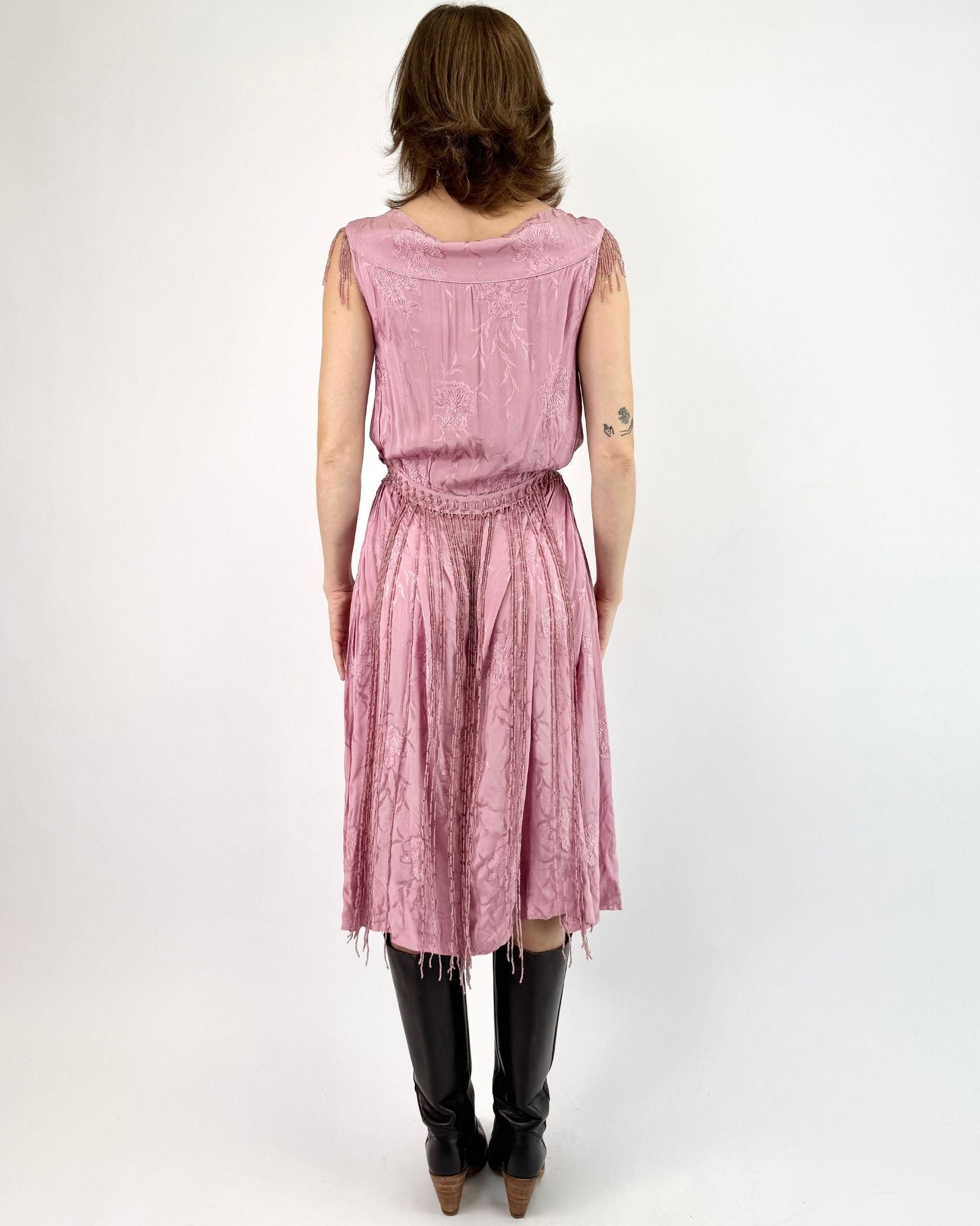 1920s Aphrodite Dances Lavender Silk Dress