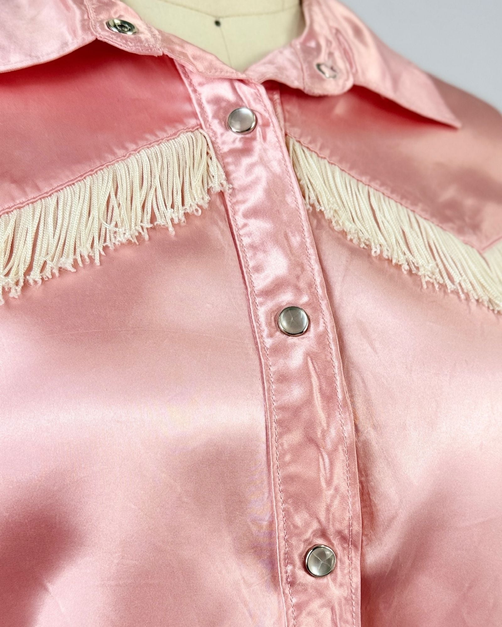 Pink Fringe Pearl Snap