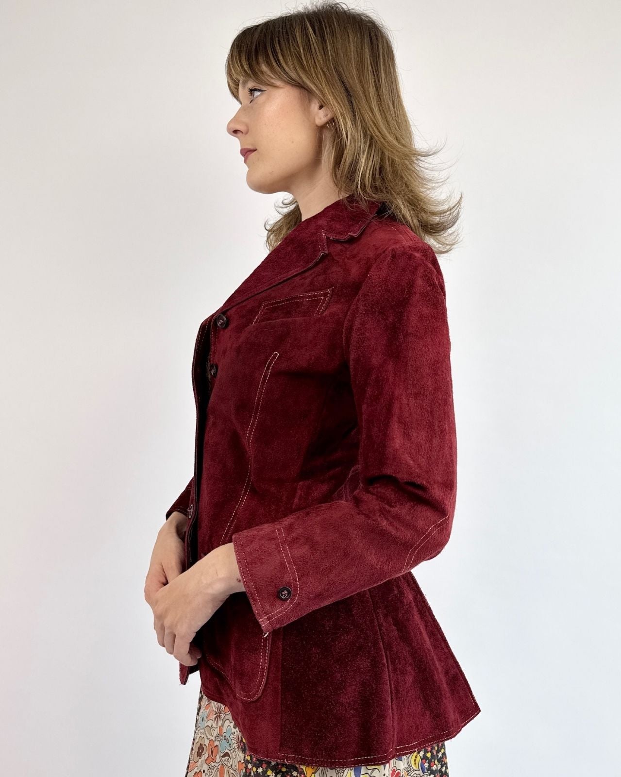 Anne Klein Merlot Suede Jacket