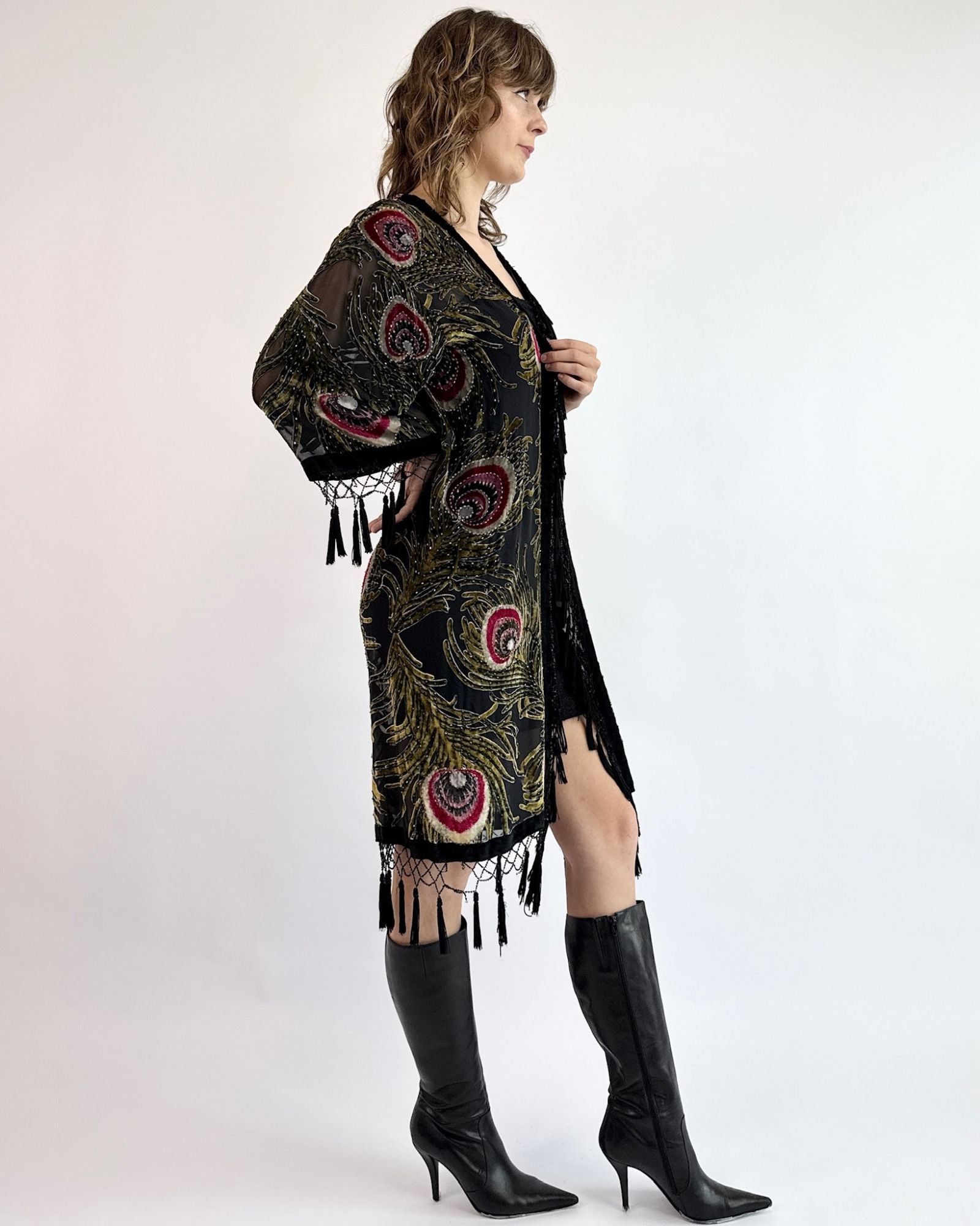 Fly High Peacock Burnout Robe
