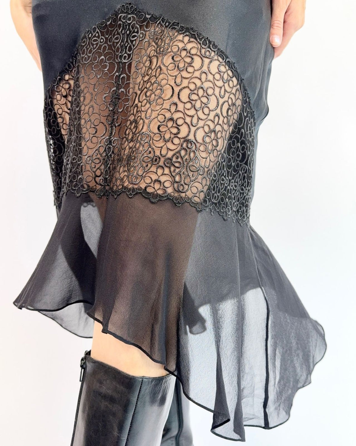 Remember Midnight Silk Slip Dress