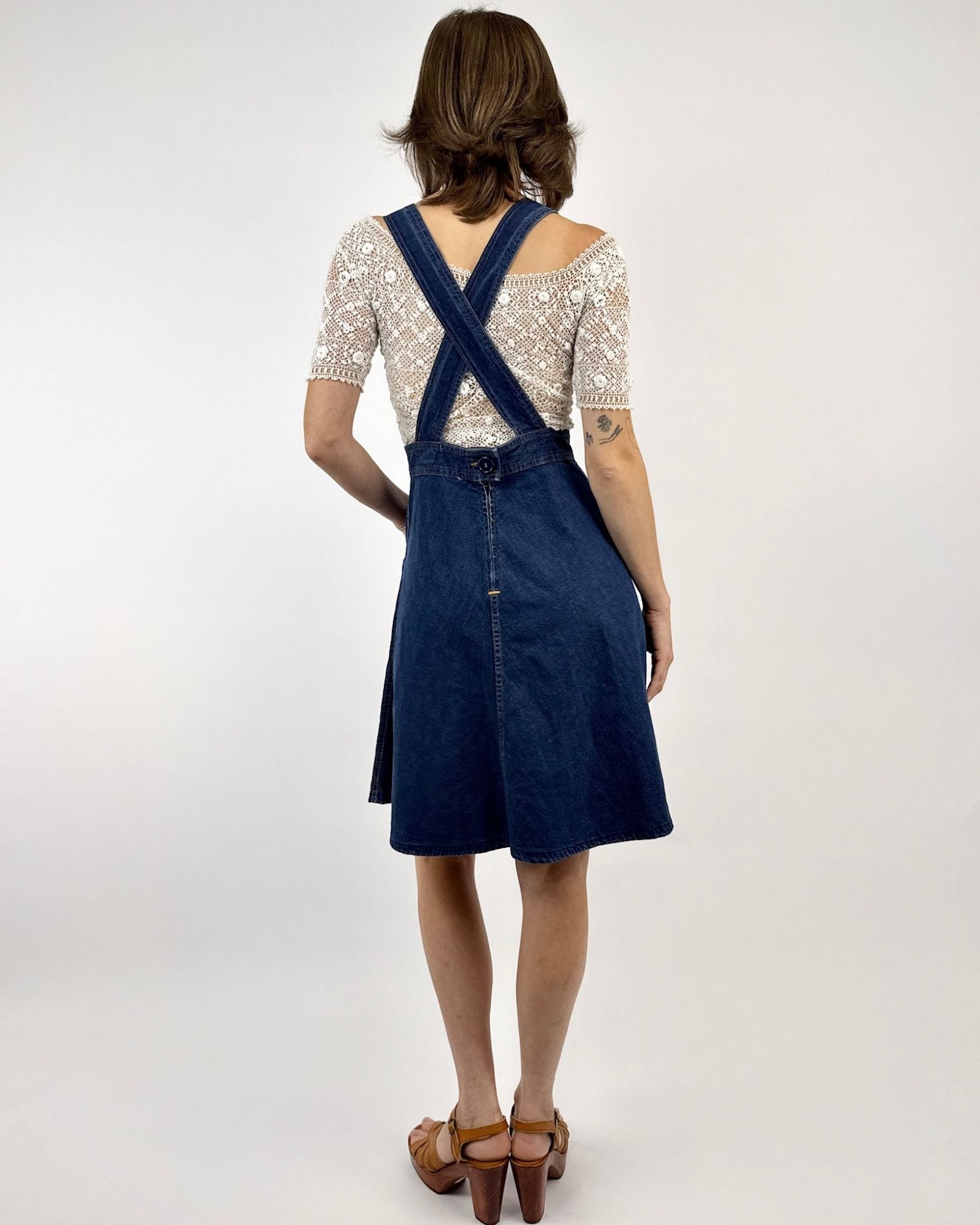 Farmer's Daughter 70s Overalls Dress