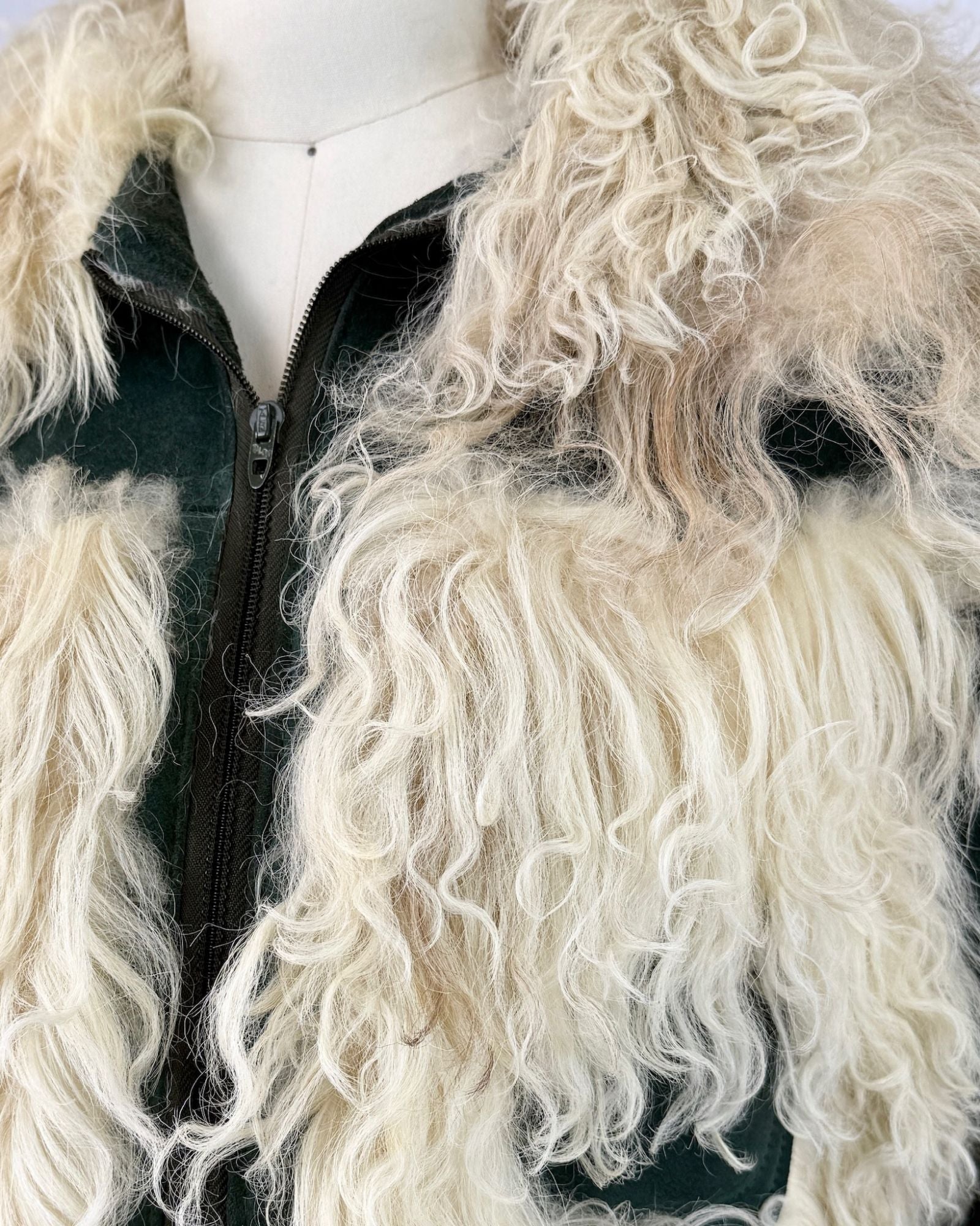 60s Lama far wool reversible coat ウール 60s Lamb Coat
