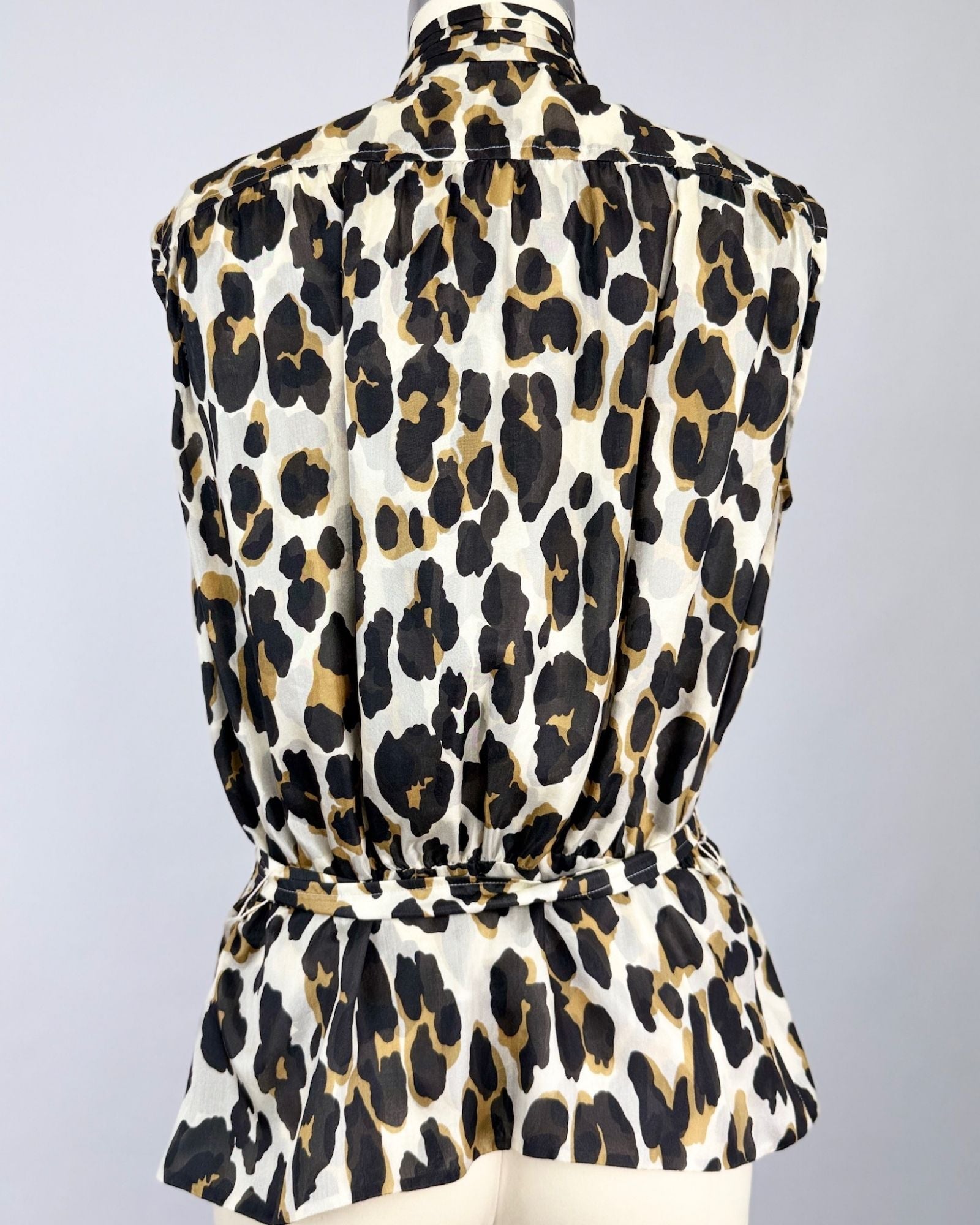 Yves Saint Laurent Leopard Silk Blouse