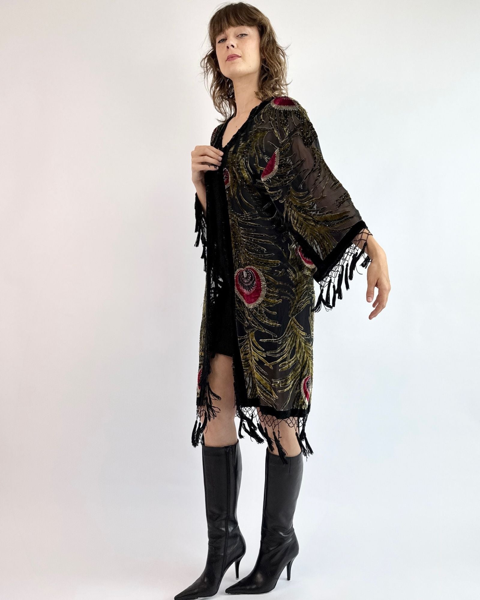 Fly High Peacock Burnout Robe