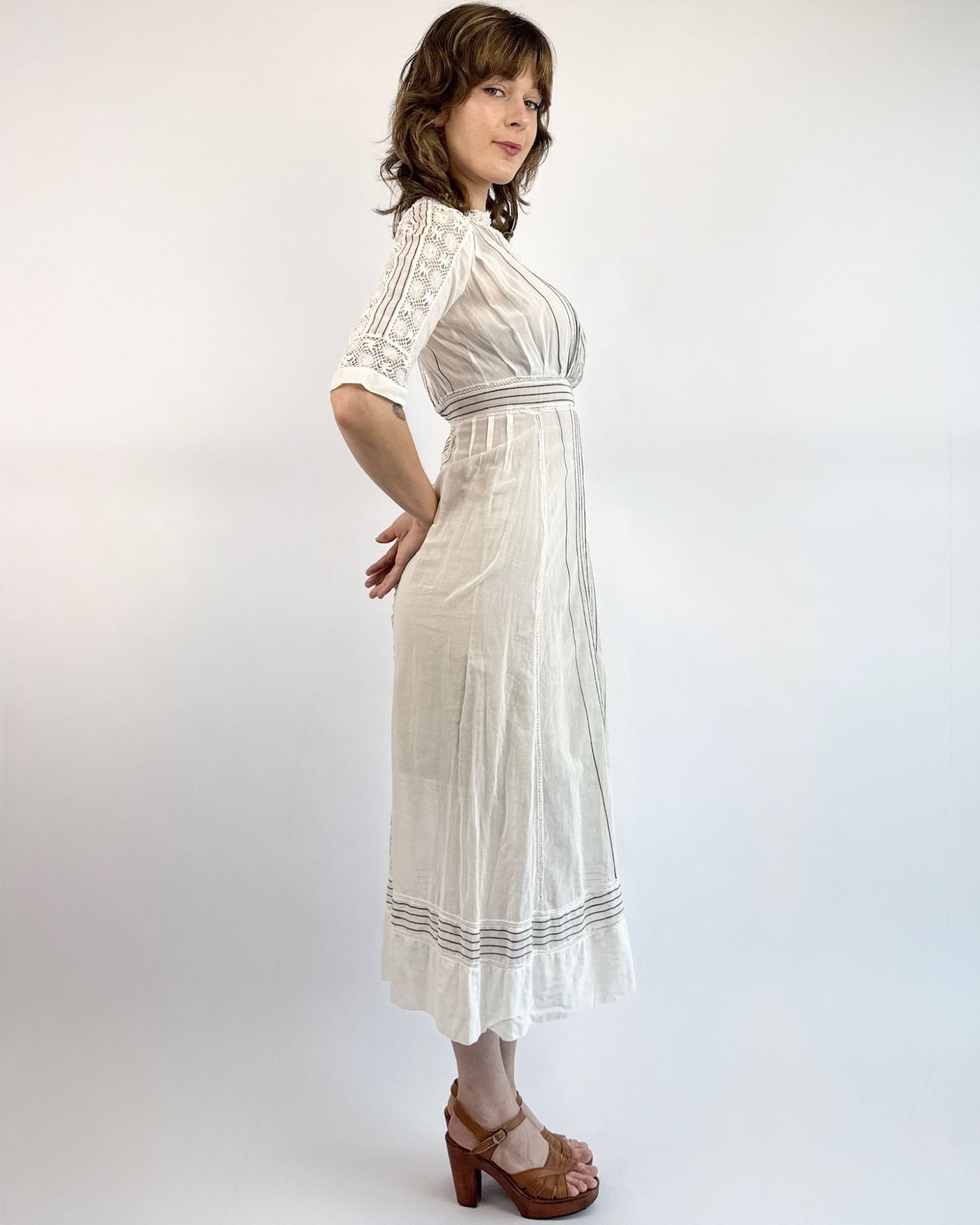 Edwardian Positively Posh Striped Lawn Dress