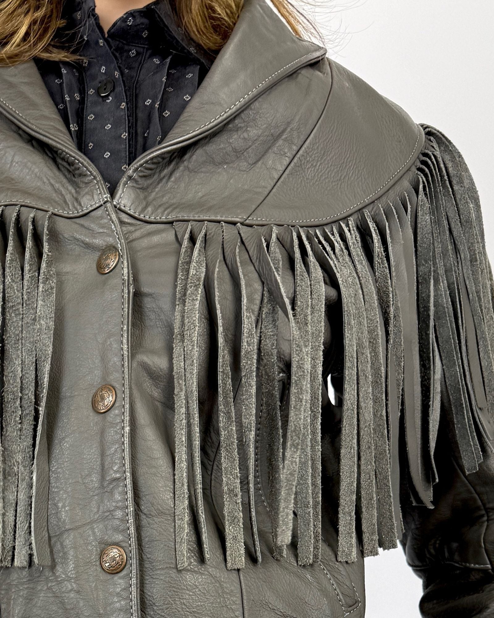 Smoke On The Water Fringe Leather Jacket